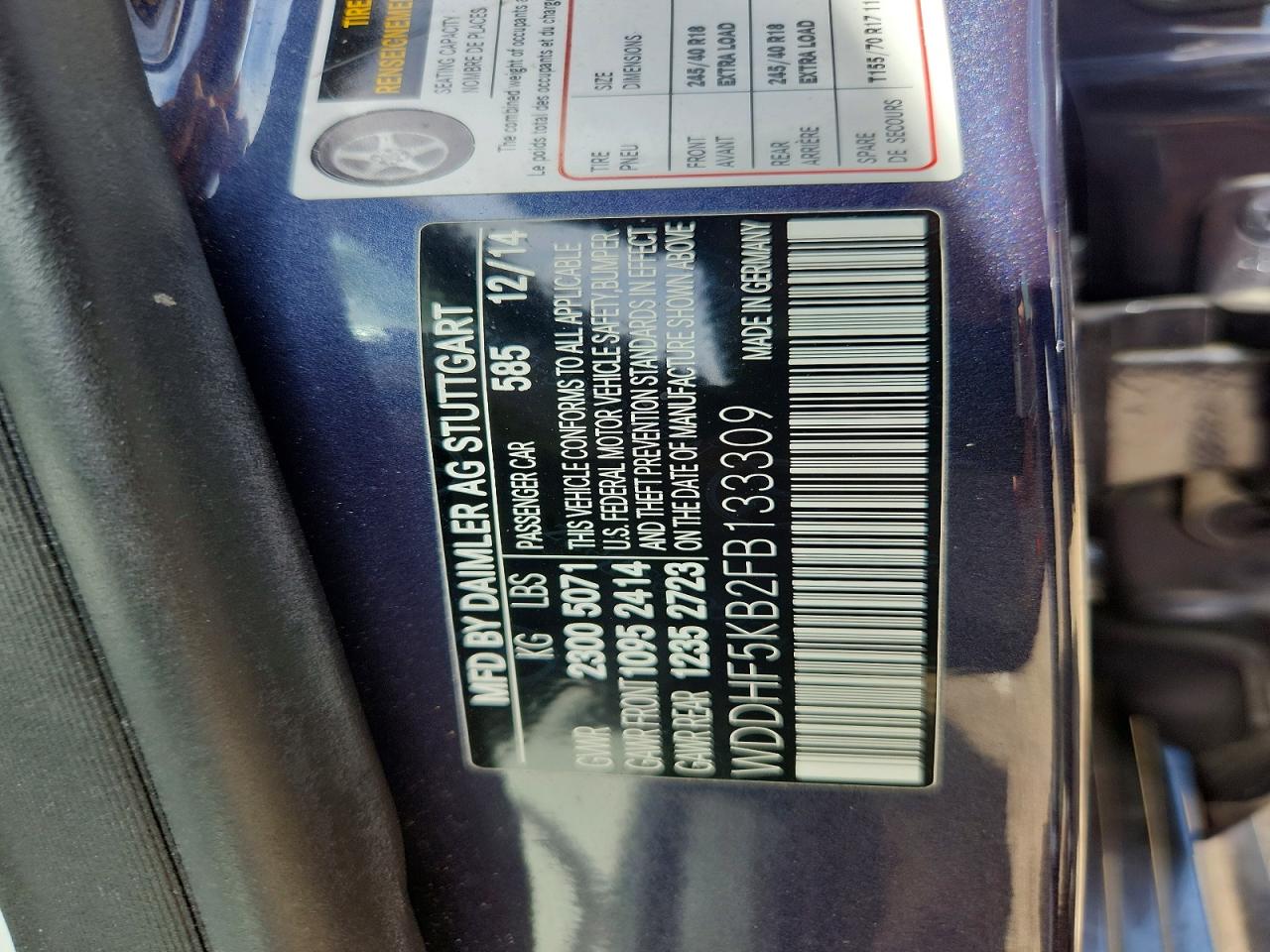 2015 Mercedes-benz E 350 Blue vin: WDDHF5KB2FB133309