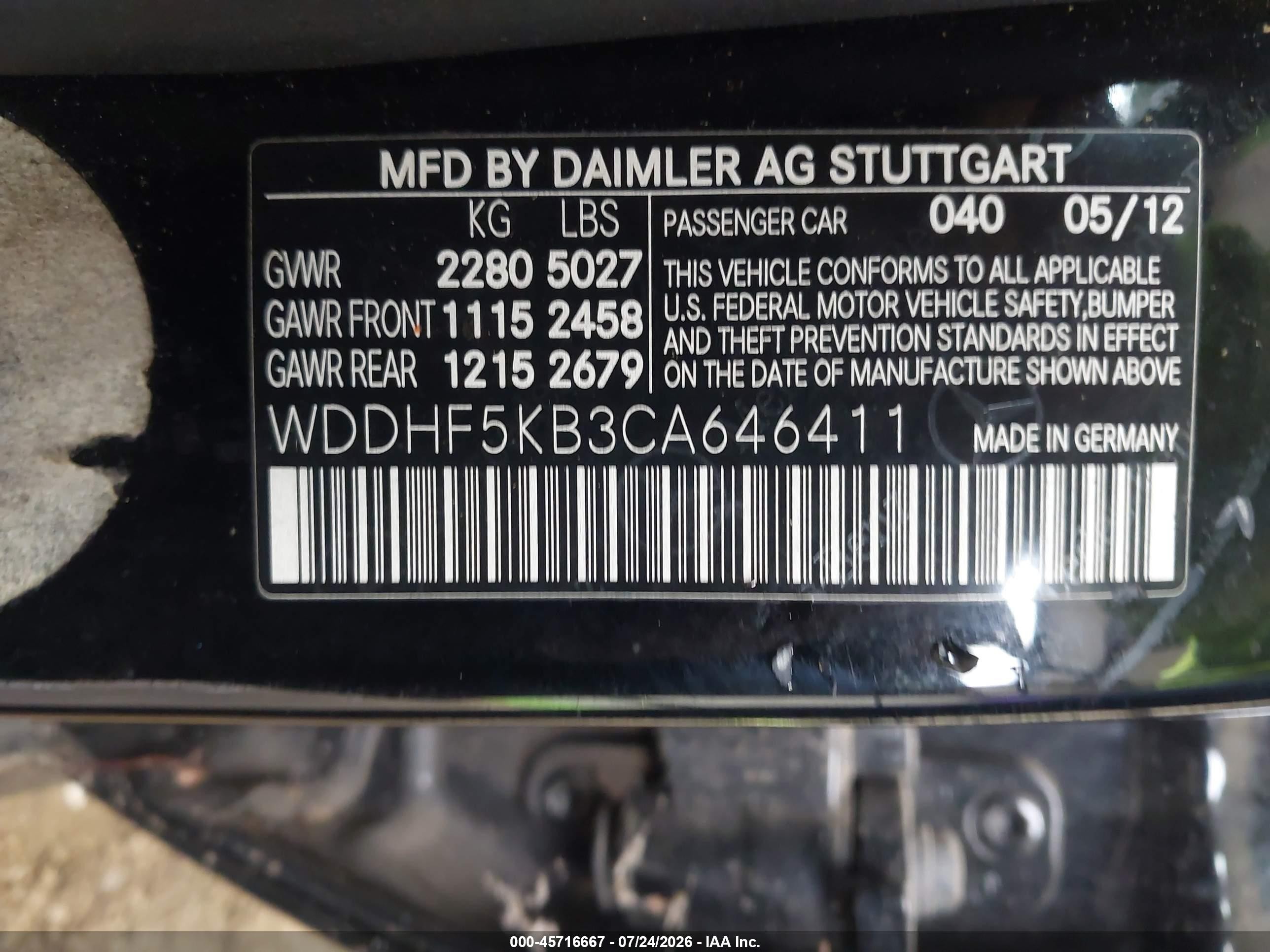 2012 Mercedes-benz E 350   Black vin: WDDHF5KB3CA646411