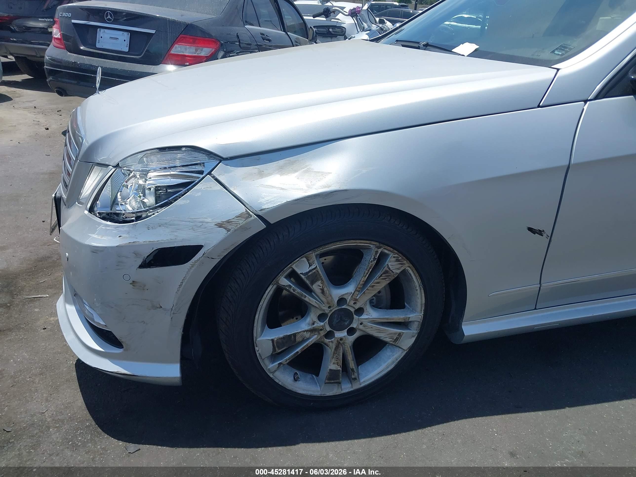 2013 Mercedes-benz E 350   Silver vin: WDDHF5KB3DA676526