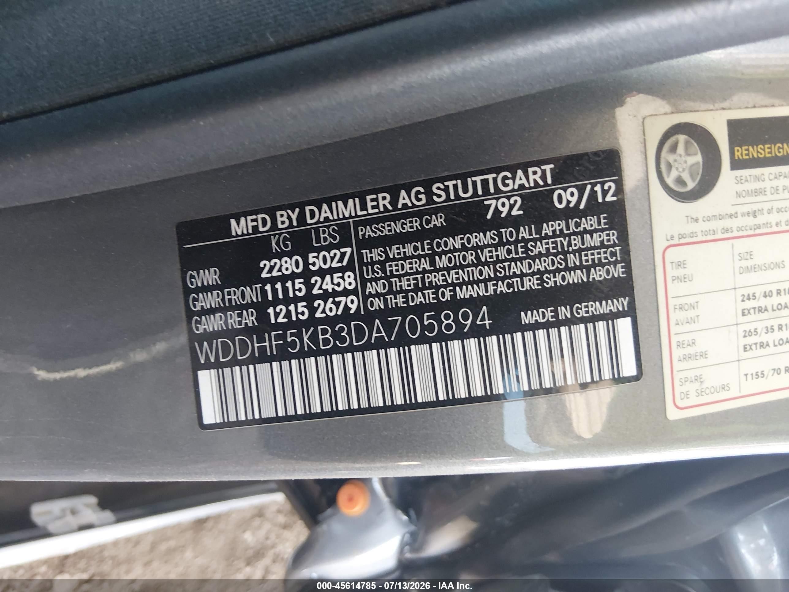 2013 Mercedes-benz E 350   Gray vin: WDDHF5KB3DA705894