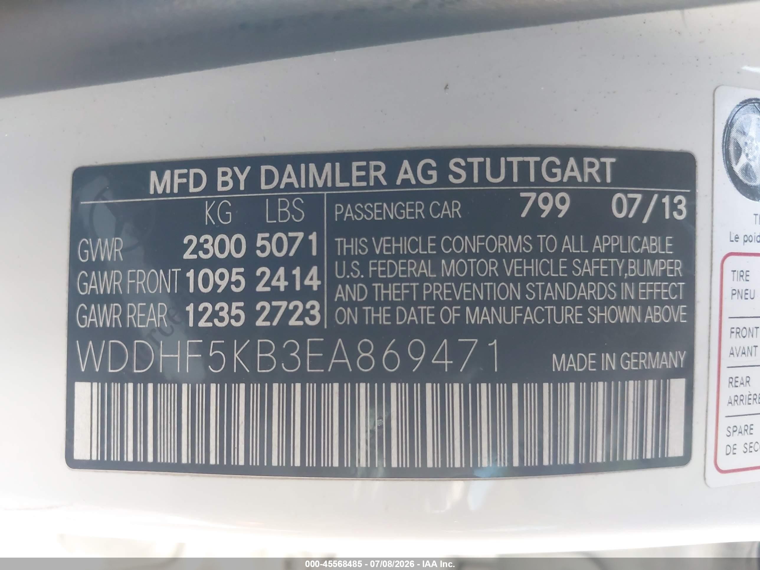 2014 Mercedes-benz E 350   Белый vin: WDDHF5KB3EA869471