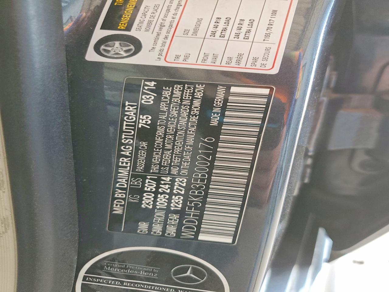 2014 Mercedes-benz E 350 Charcoal vin: WDDHF5KB3EB002176