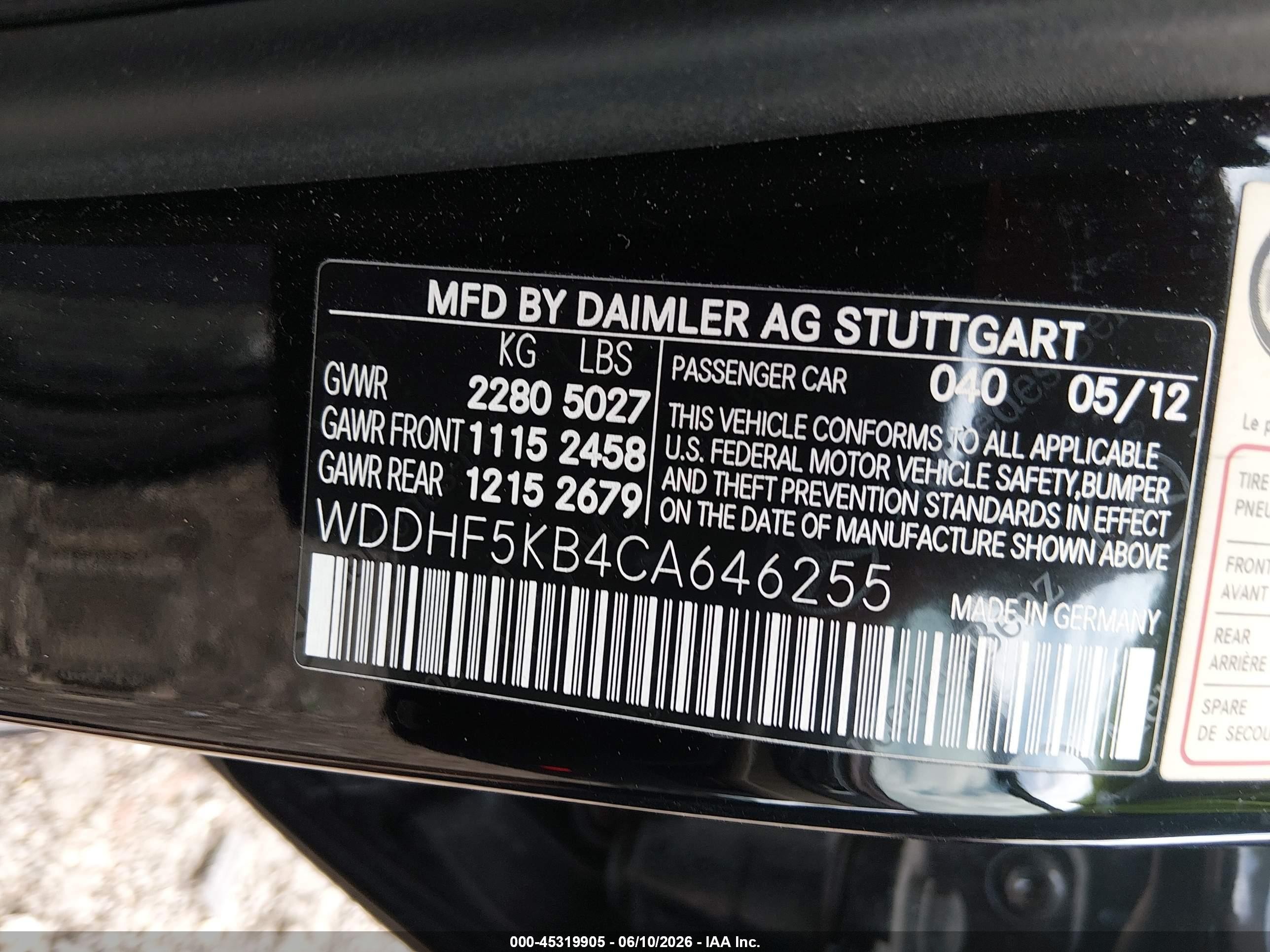 2012 Mercedes-benz E 350   Черный vin: WDDHF5KB4CA646255