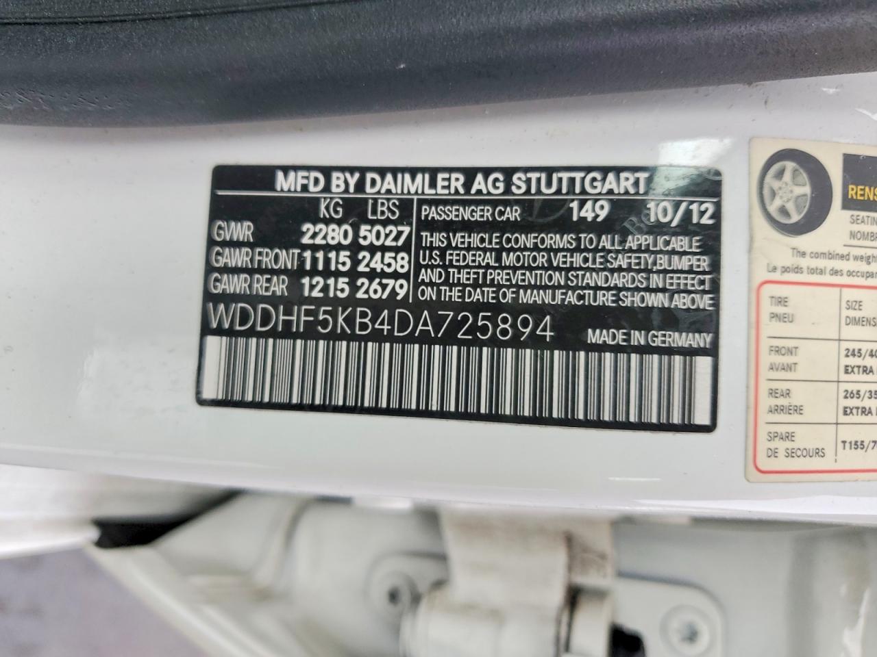 2013 Mercedes-benz E 350 White vin: WDDHF5KB4DA725894