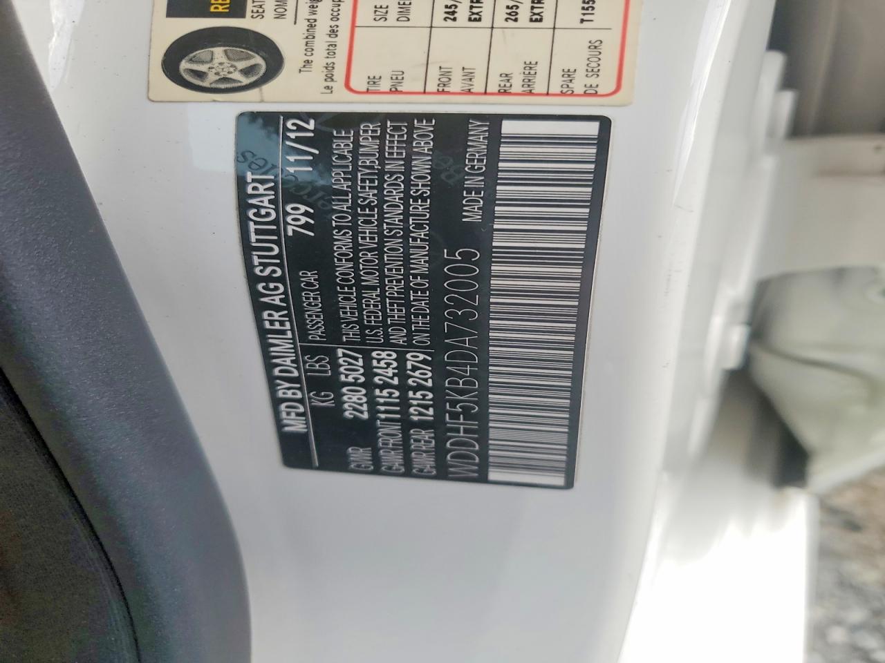 2013 Mercedes-benz E 350 White vin: WDDHF5KB4DA732005