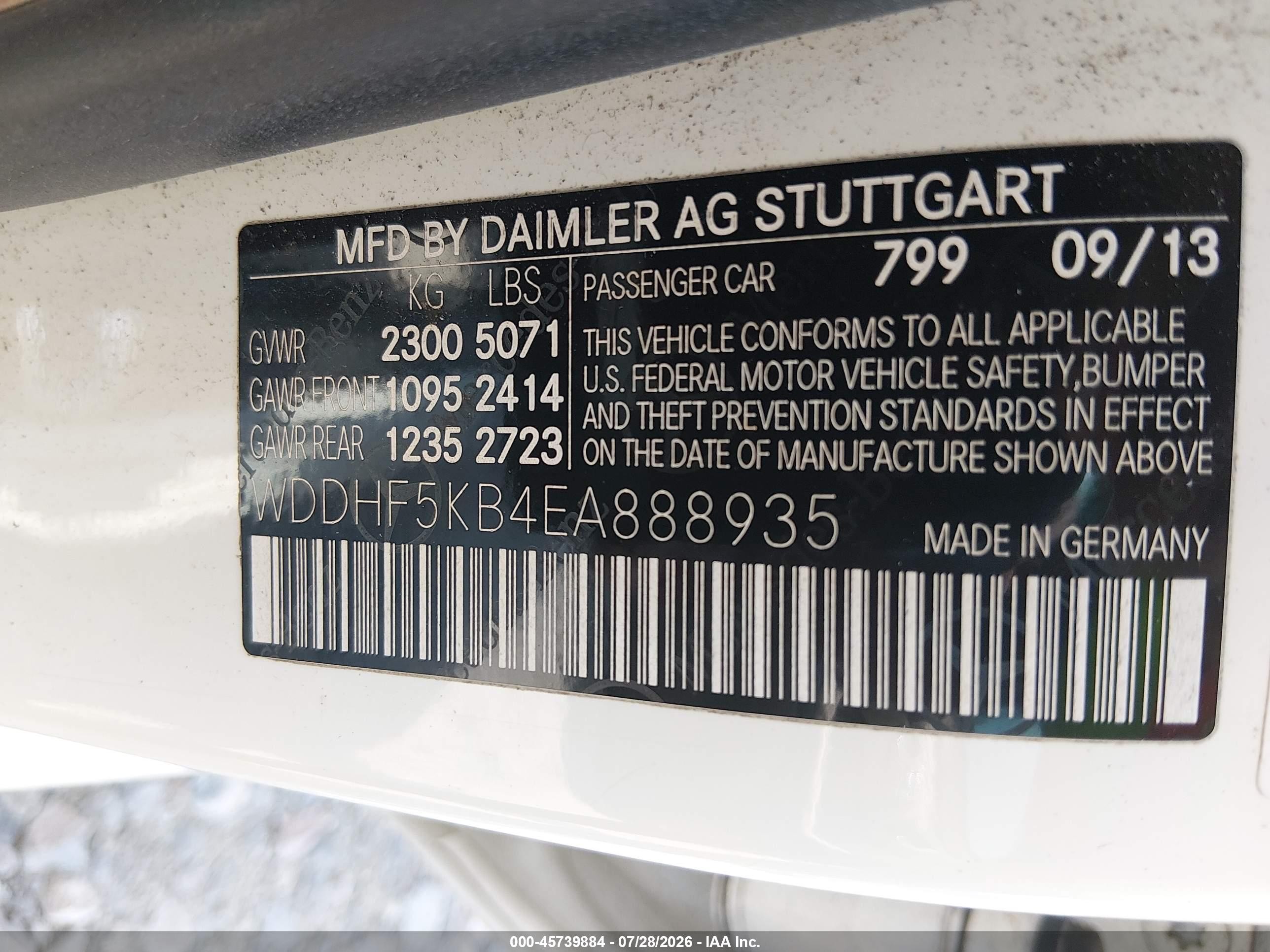 2014 Mercedes-benz E 350 White vin: WDDHF5KB4EA888935