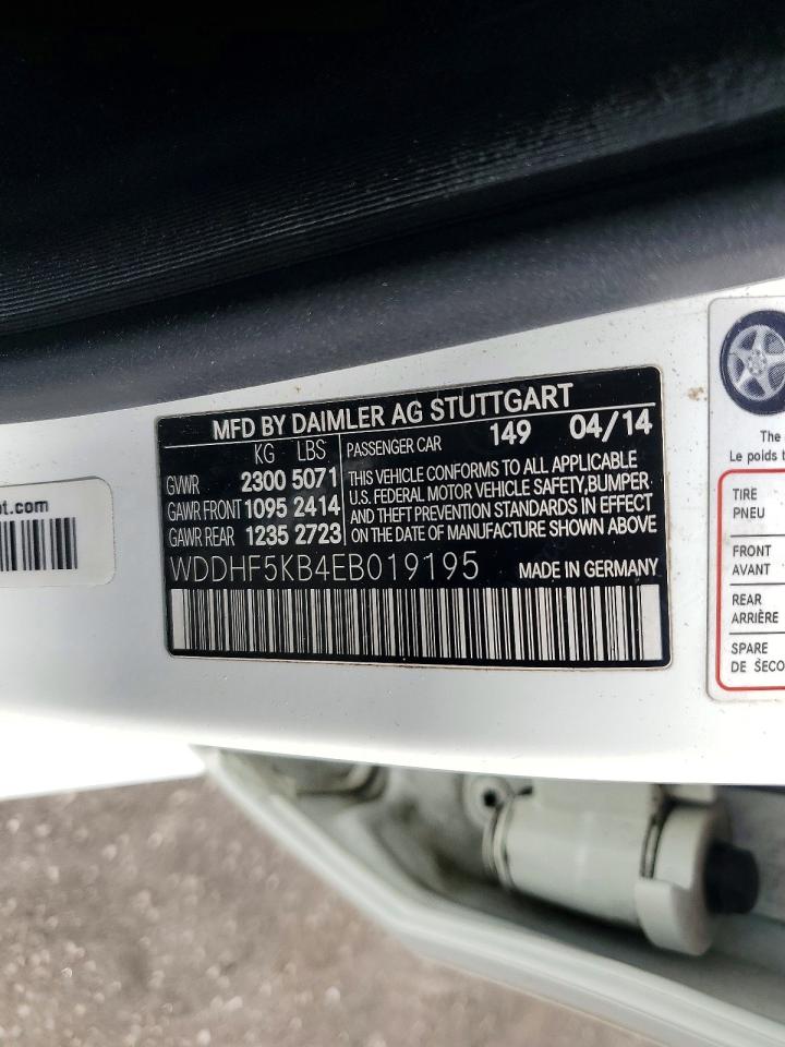 2014 Mercedes-benz E 350 White vin: WDDHF5KB4EB019195