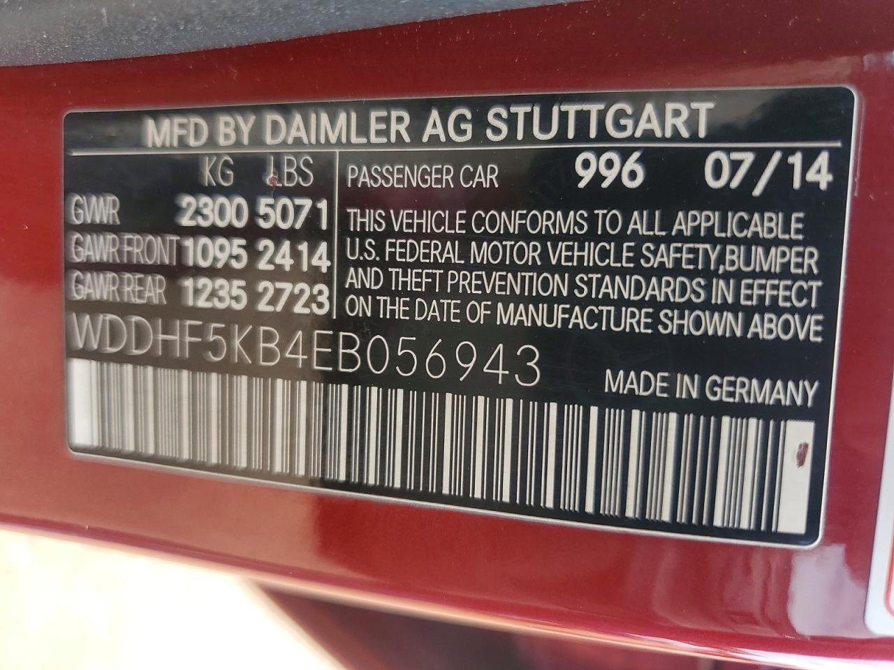 2014 Mercedes-benz E 350 Red vin: WDDHF5KB4EB056943