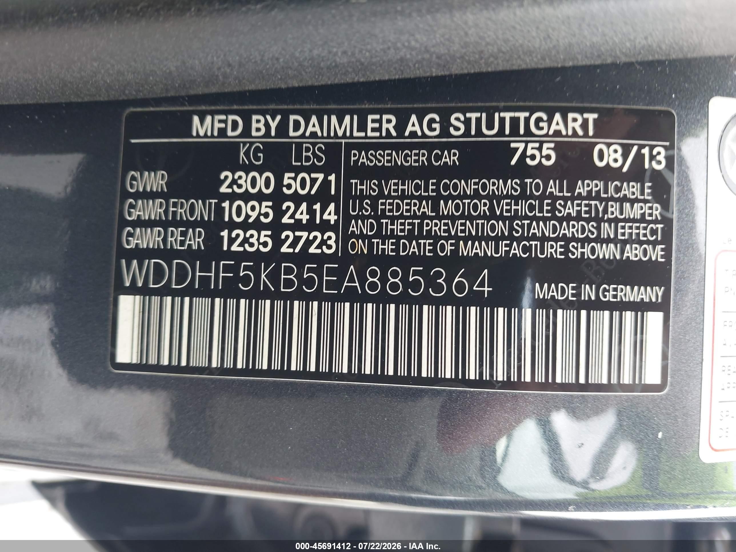 2014 Mercedes-benz E 350   Blue vin: WDDHF5KB5EA885364