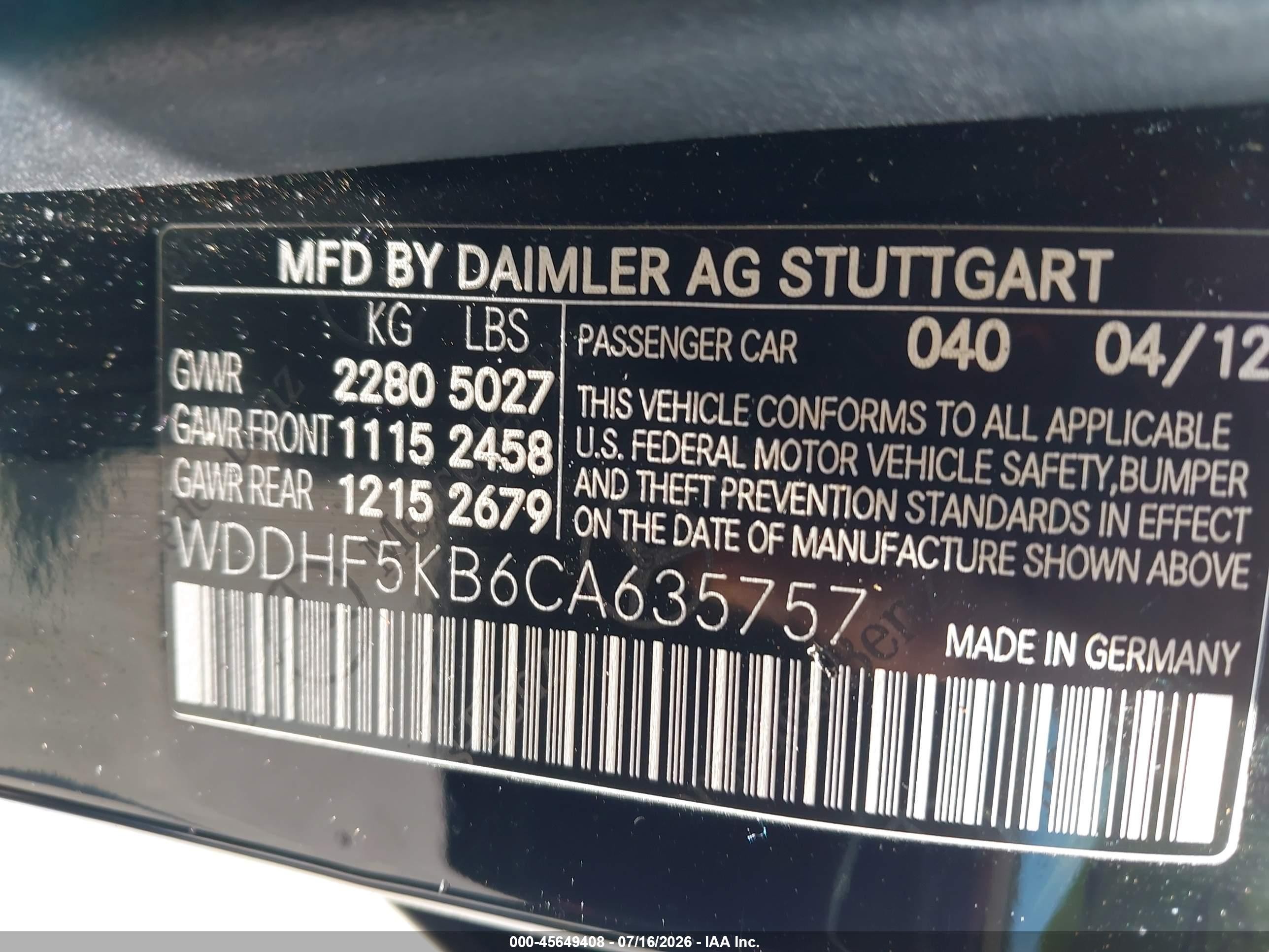 2012 Mercedes-benz E 350   Black vin: WDDHF5KB6CA635757