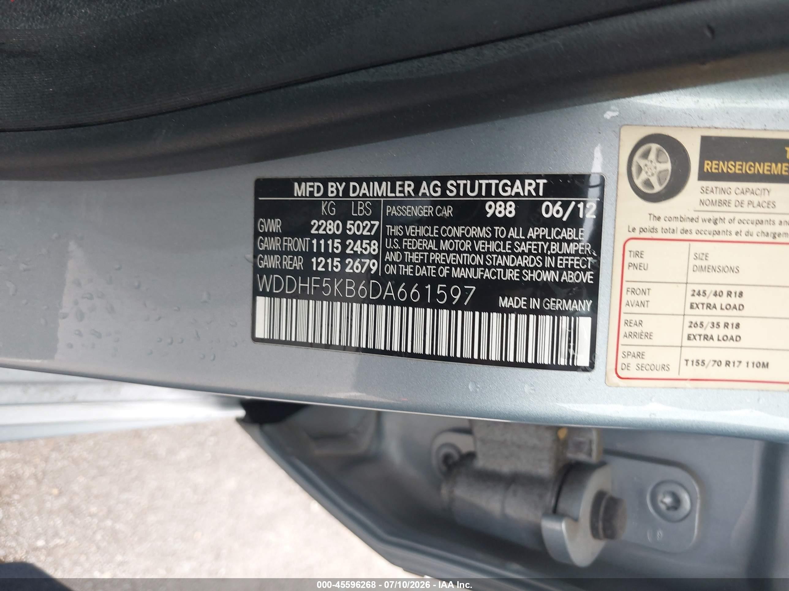 2013 Mercedes-benz E 350   Blue vin: WDDHF5KB6DA661597