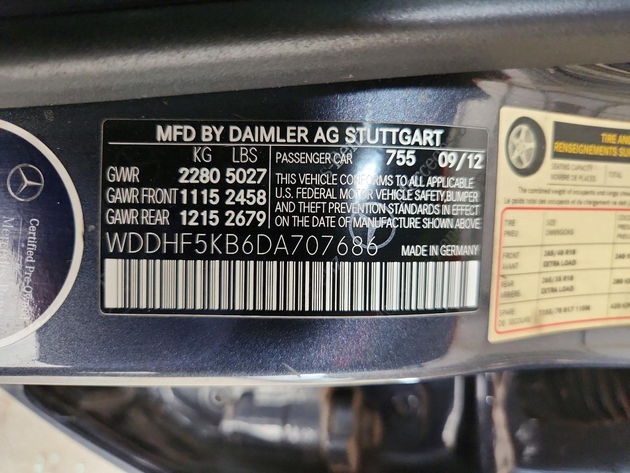 2013 Mercedes-benz E 350 Угольный vin: WDDHF5KB6DA707686