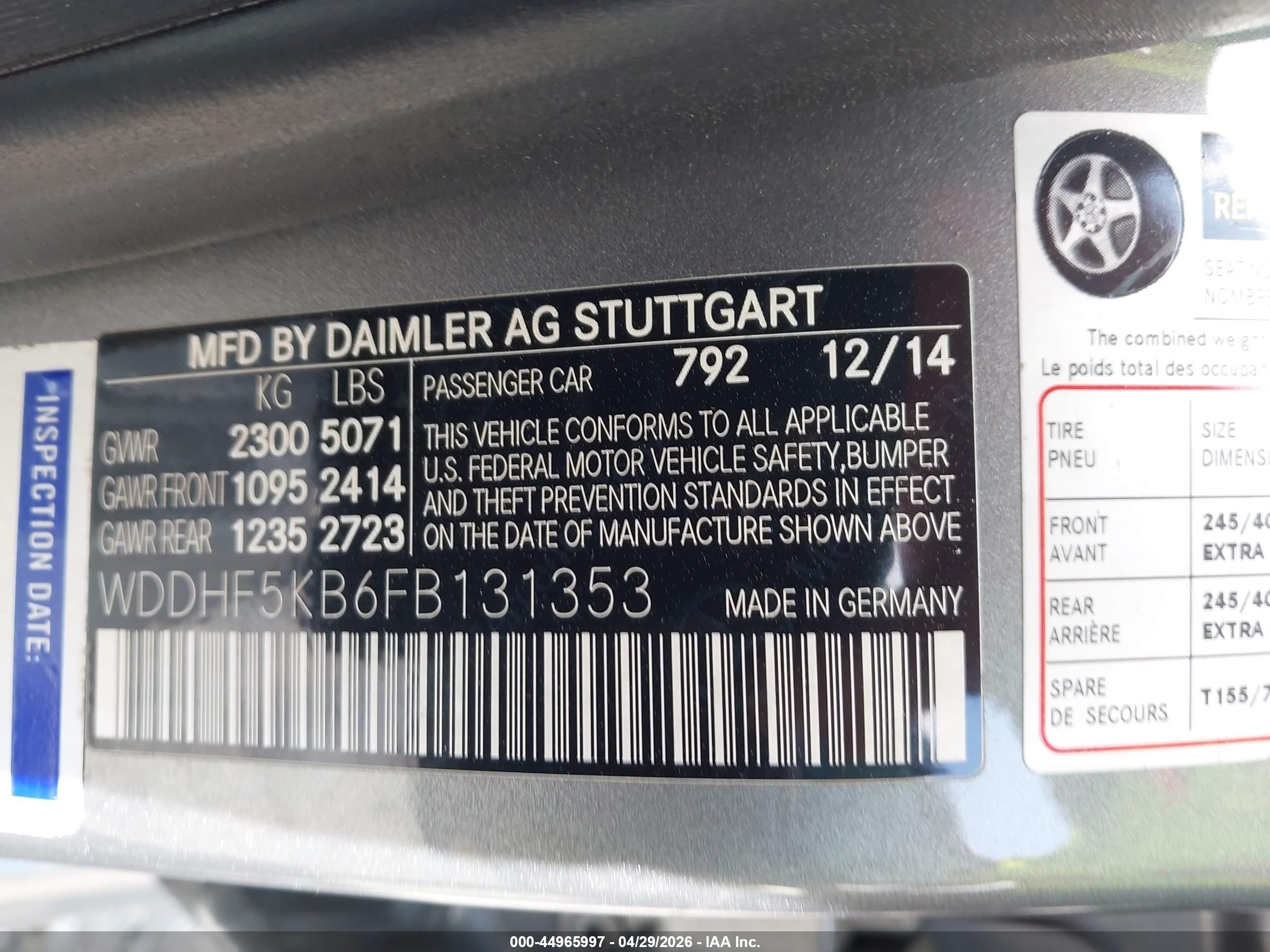 2015 Mercedes-benz E 350   Gray vin: WDDHF5KB6FB131353
