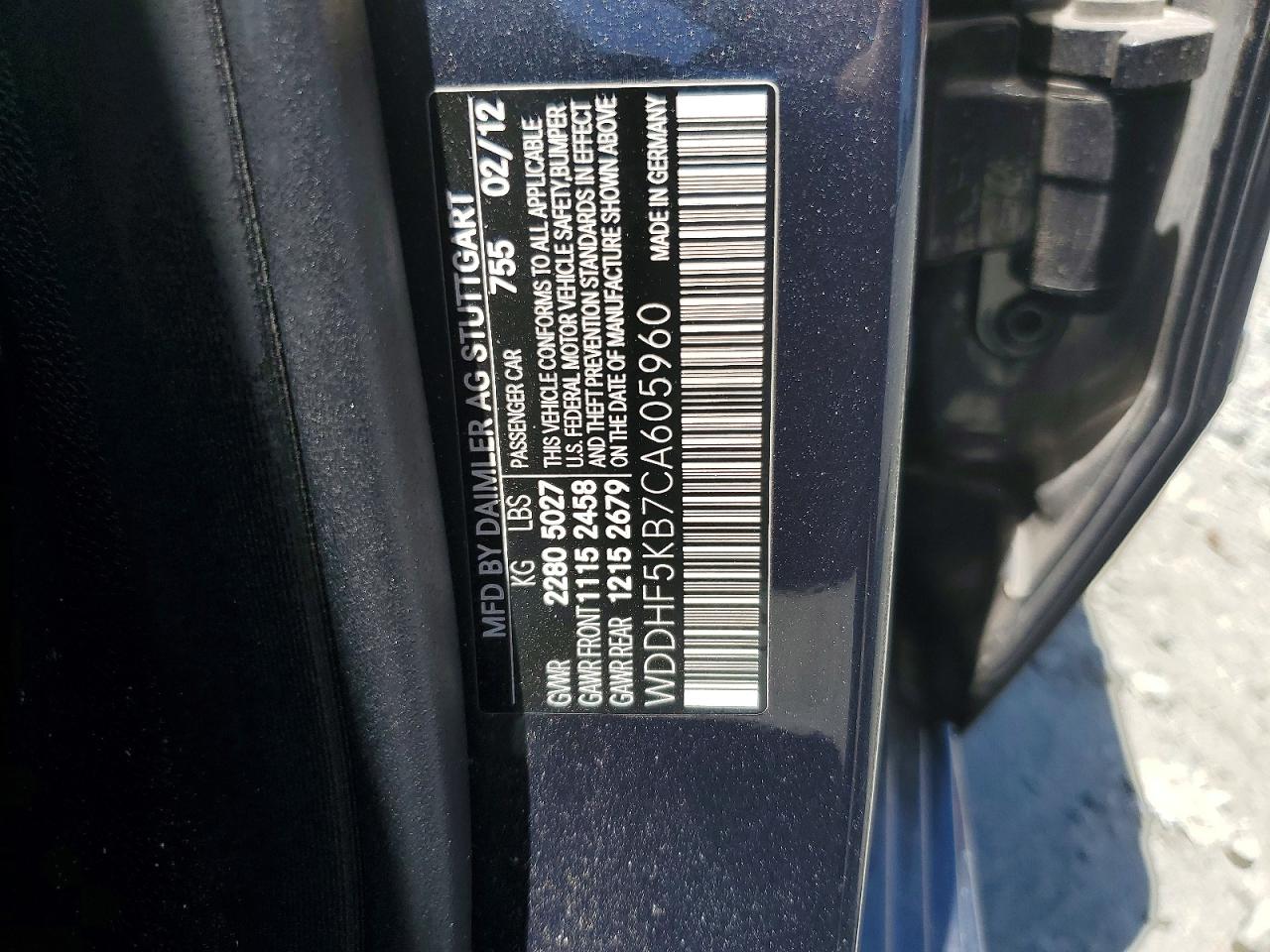 2012 Mercedes-benz E 350 Blue vin: WDDHF5KB7CA605960