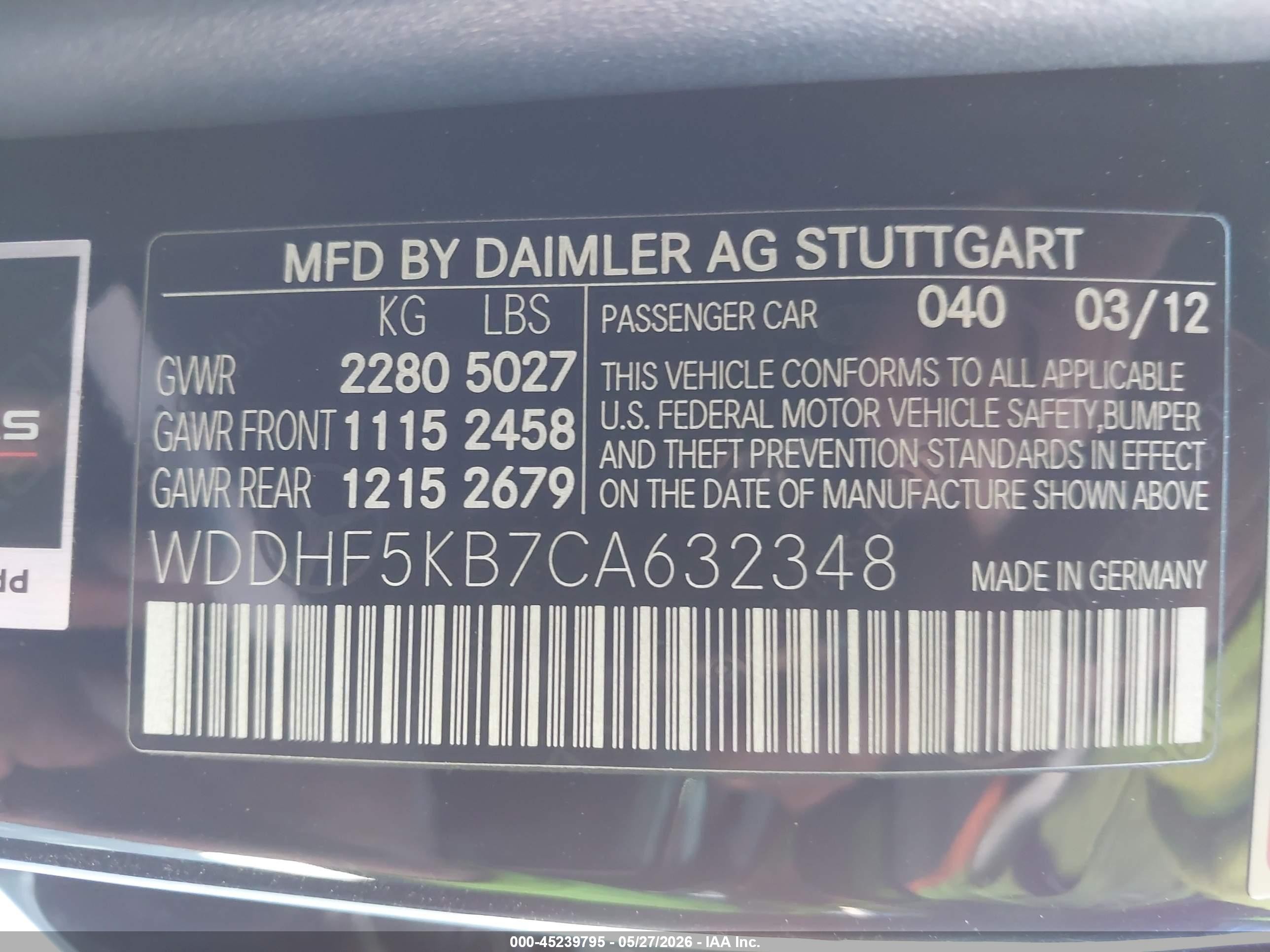 2012 Mercedes-benz E 350   Black vin: WDDHF5KB7CA632348