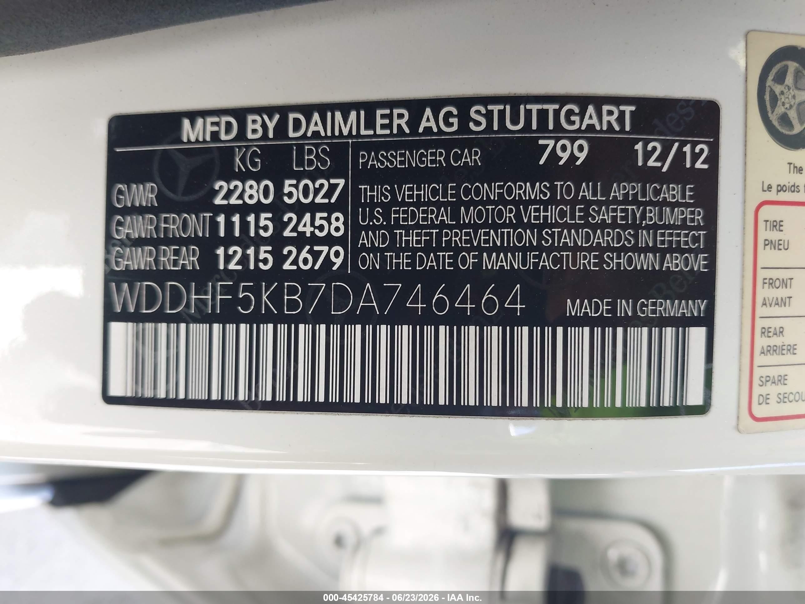 2013 Mercedes-benz E 350   Белый vin: WDDHF5KB7DA746464