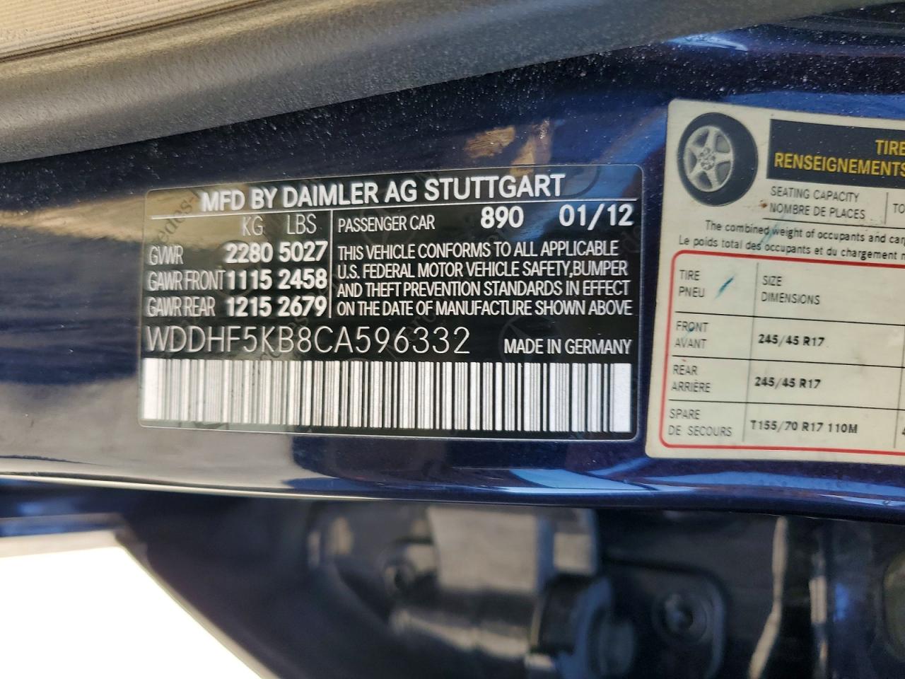 2012 Mercedes-benz E 350 Blue vin: WDDHF5KB8CA596332