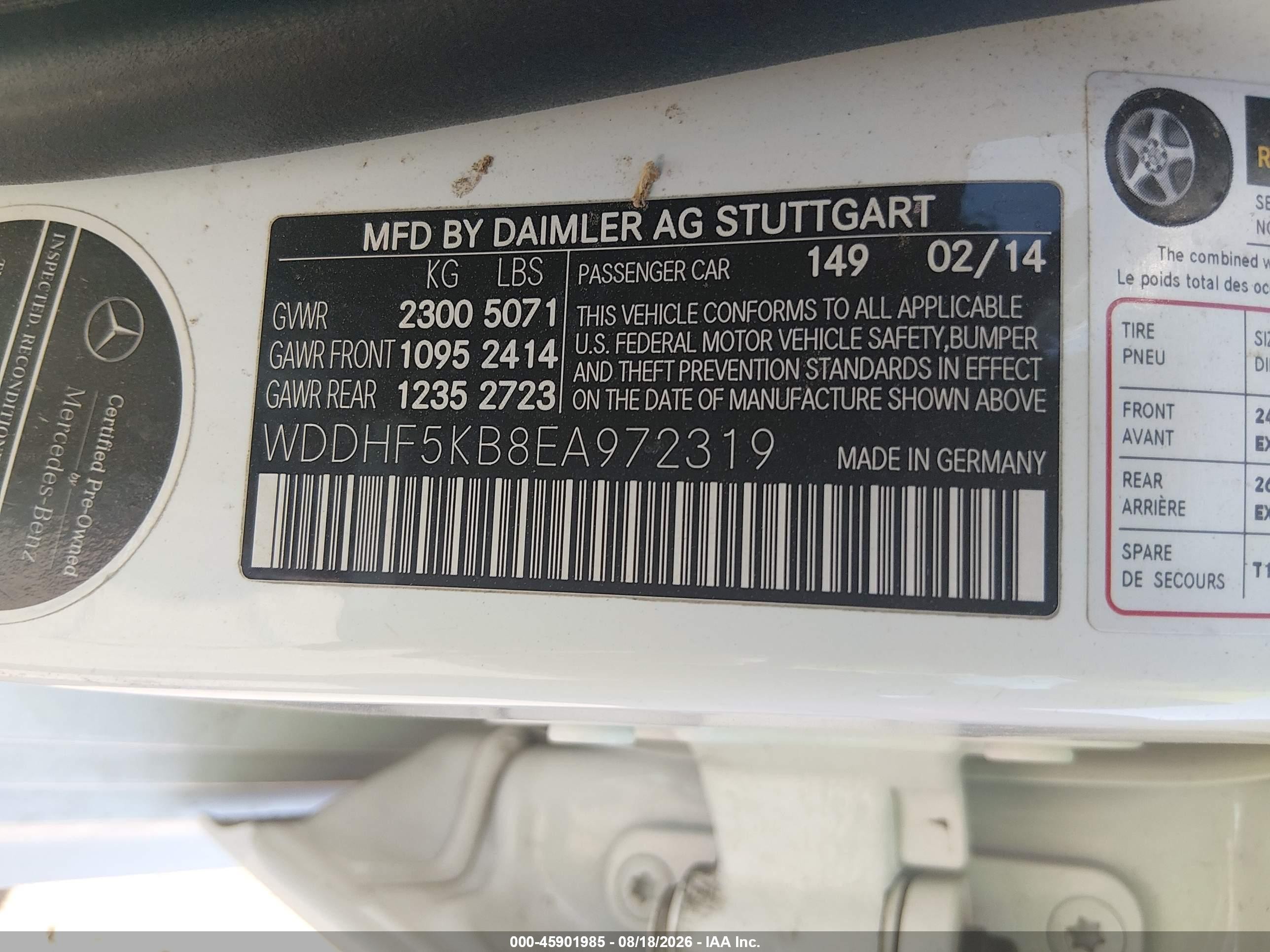 2014 Mercedes-benz E 350   White vin: WDDHF5KB8EA972319