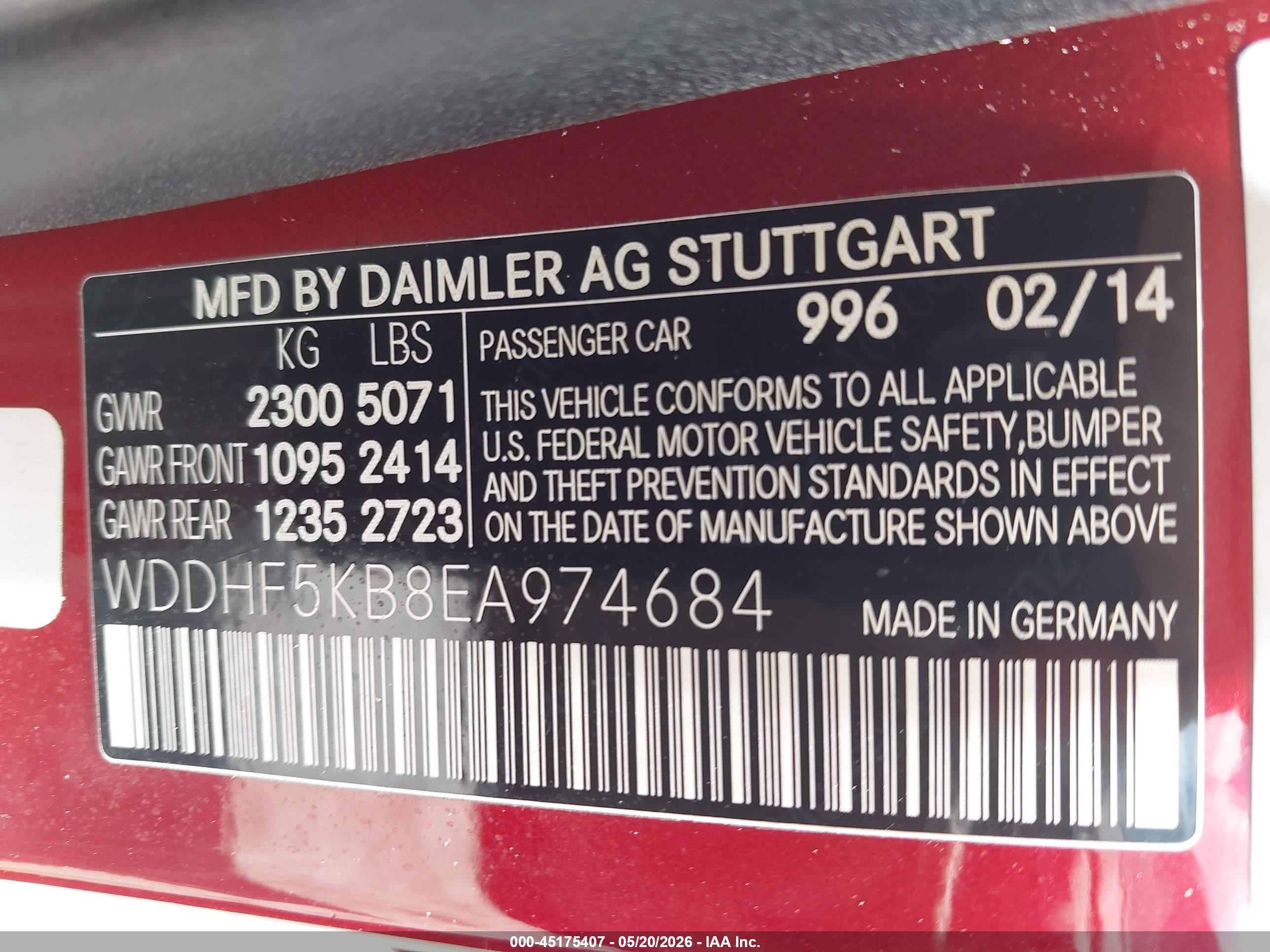 2014 Mercedes-benz E 350   Red vin: WDDHF5KB8EA974684