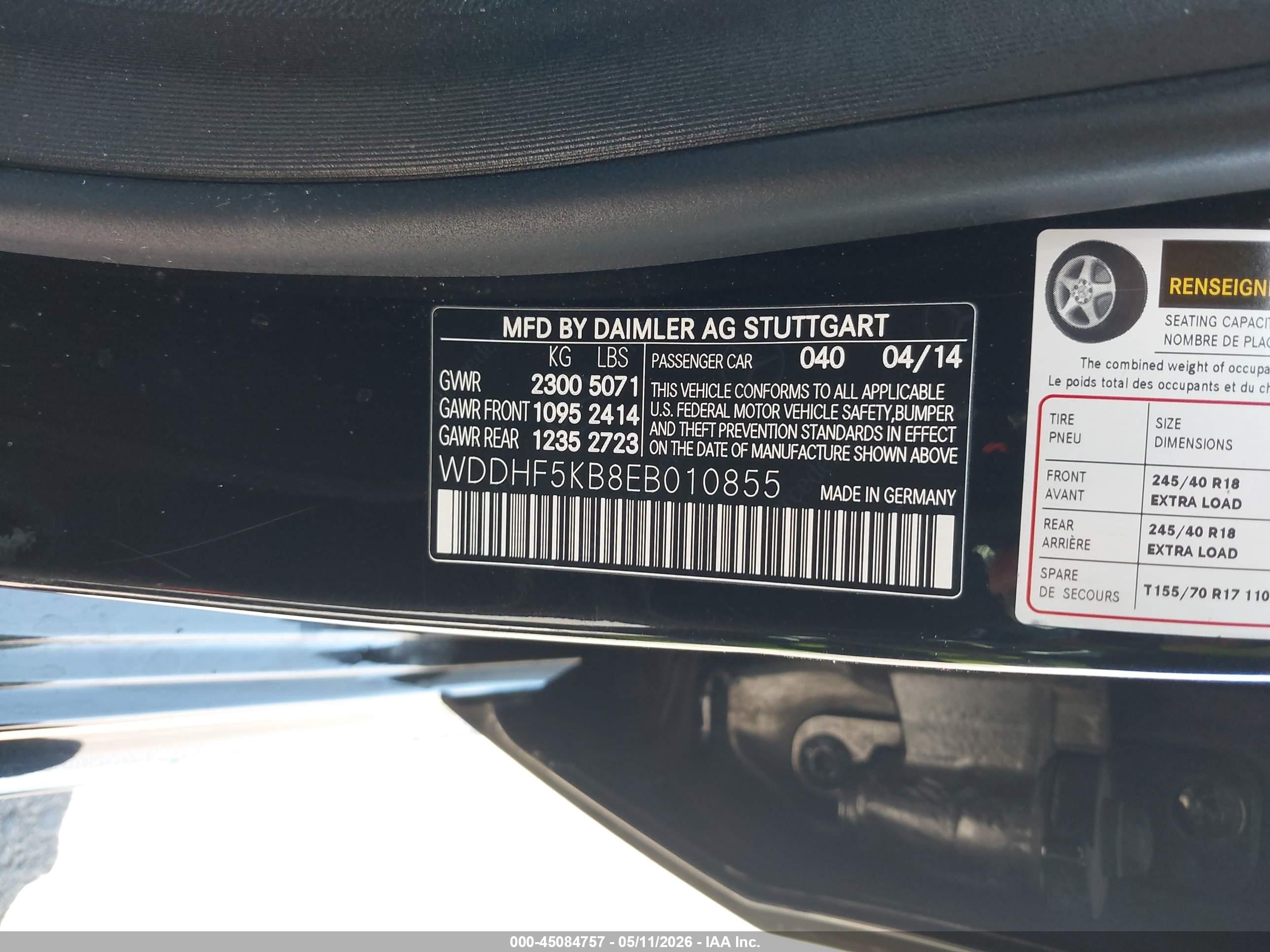 2014 Mercedes-benz E 350   Black vin: WDDHF5KB8EB010855
