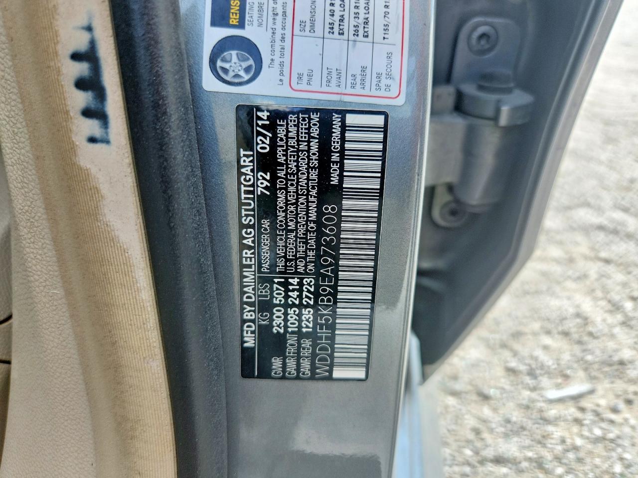 2014 Mercedes-benz E 350 Gray vin: WDDHF5KB9EA973608