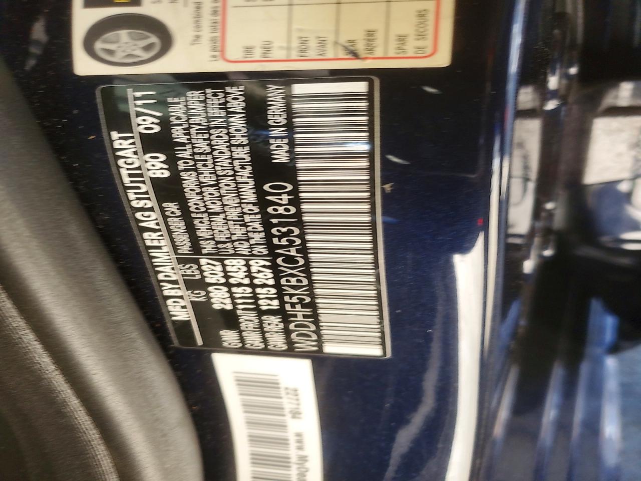2012 Mercedes-benz E 350 Синий vin: WDDHF5KBXCA531840