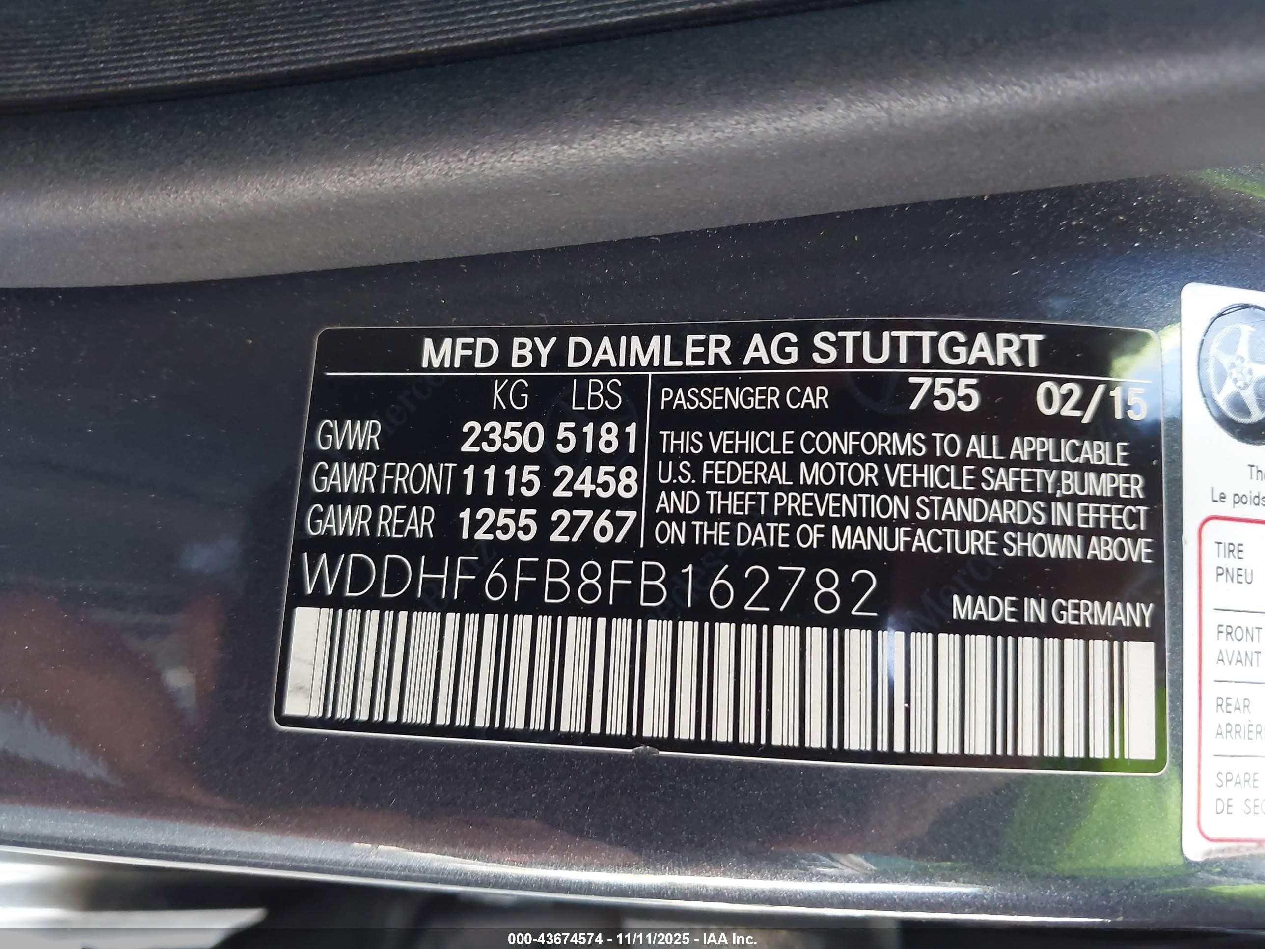 2015 Mercedes-benz E 400   Dark Blue vin: WDDHF6FB8FB162782
