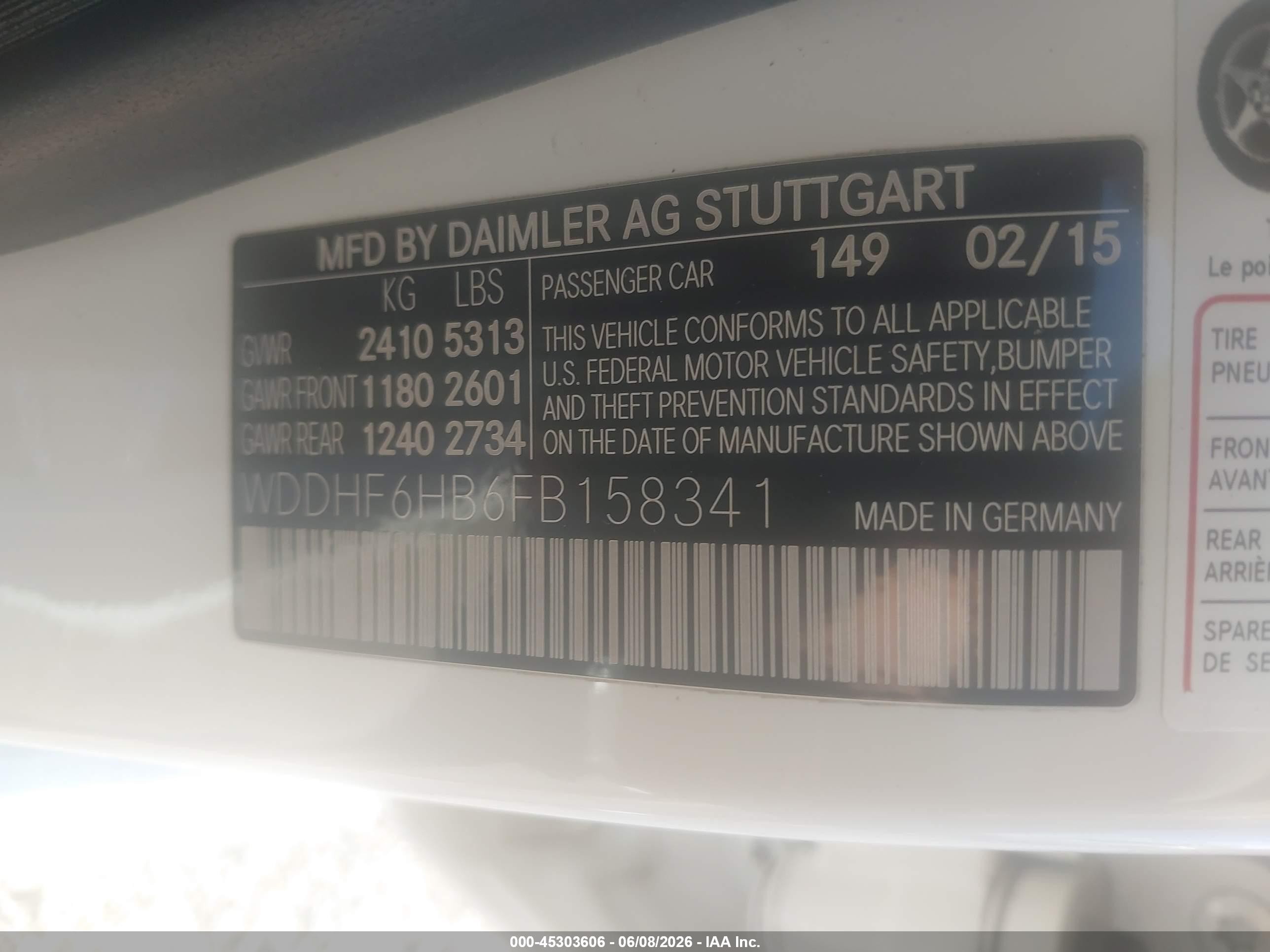 2015 Mercedes-benz E 400 4matic Белый vin: WDDHF6HB6FB158341