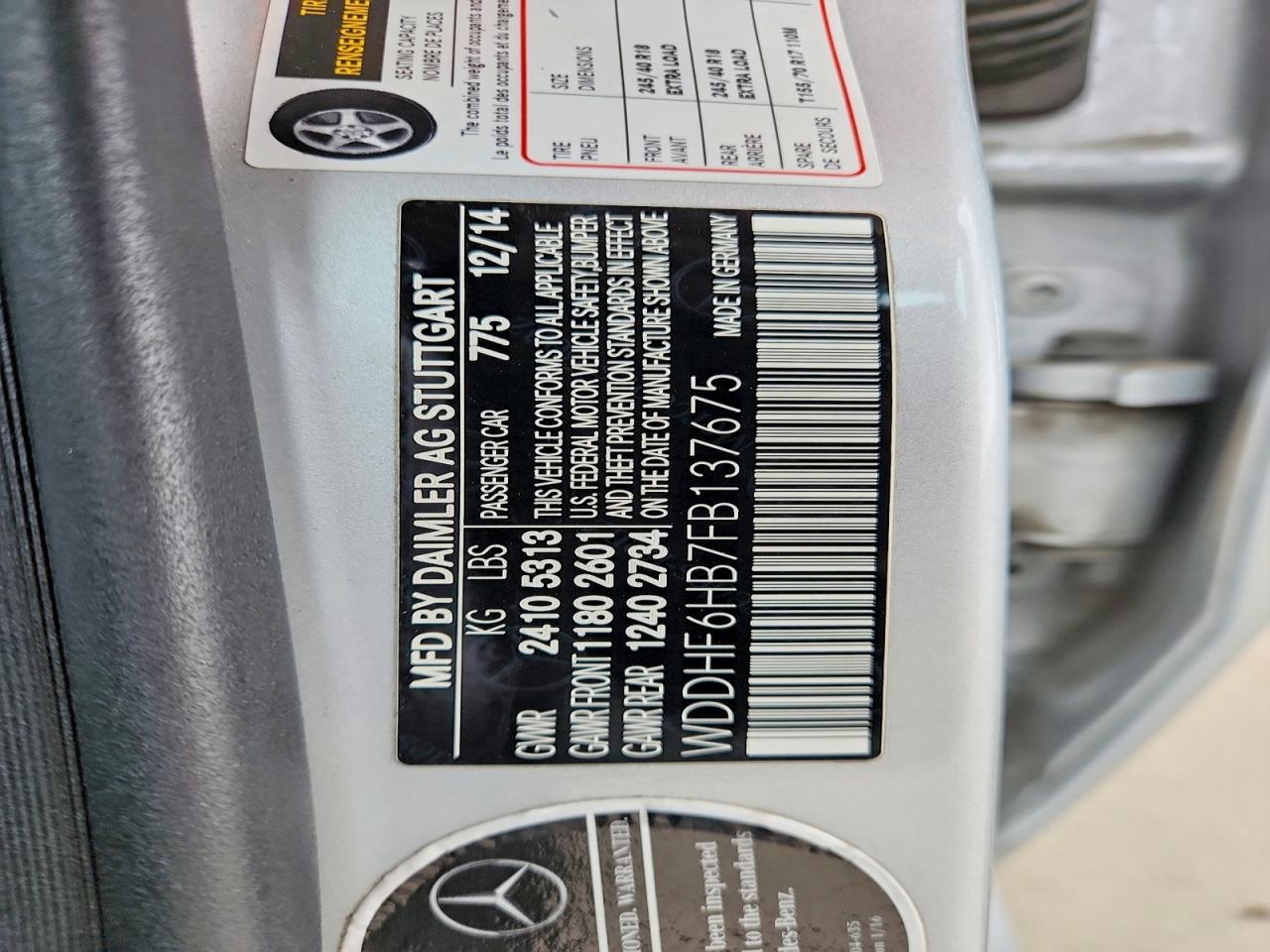 2015 Mercedes-benz E 400 4matic Silver vin: WDDHF6HB7FB137675