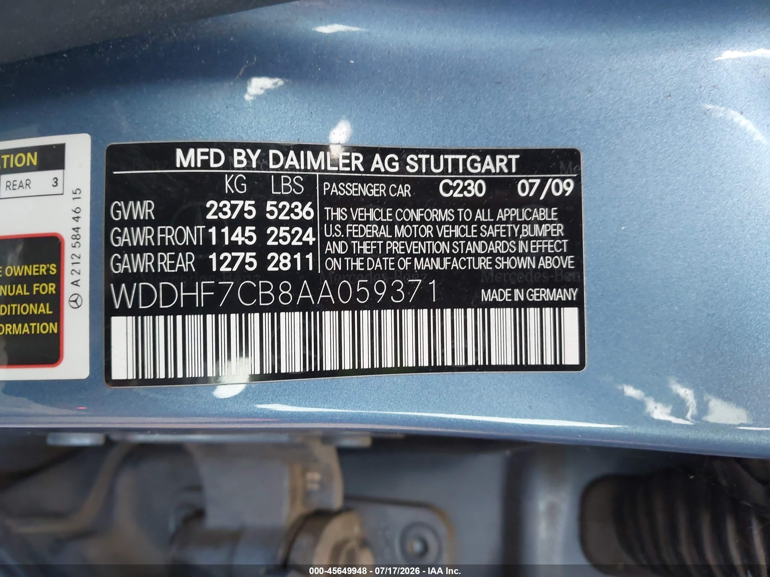 2010 Mercedes-benz E 550   Синий vin: WDDHF7CB8AA059371