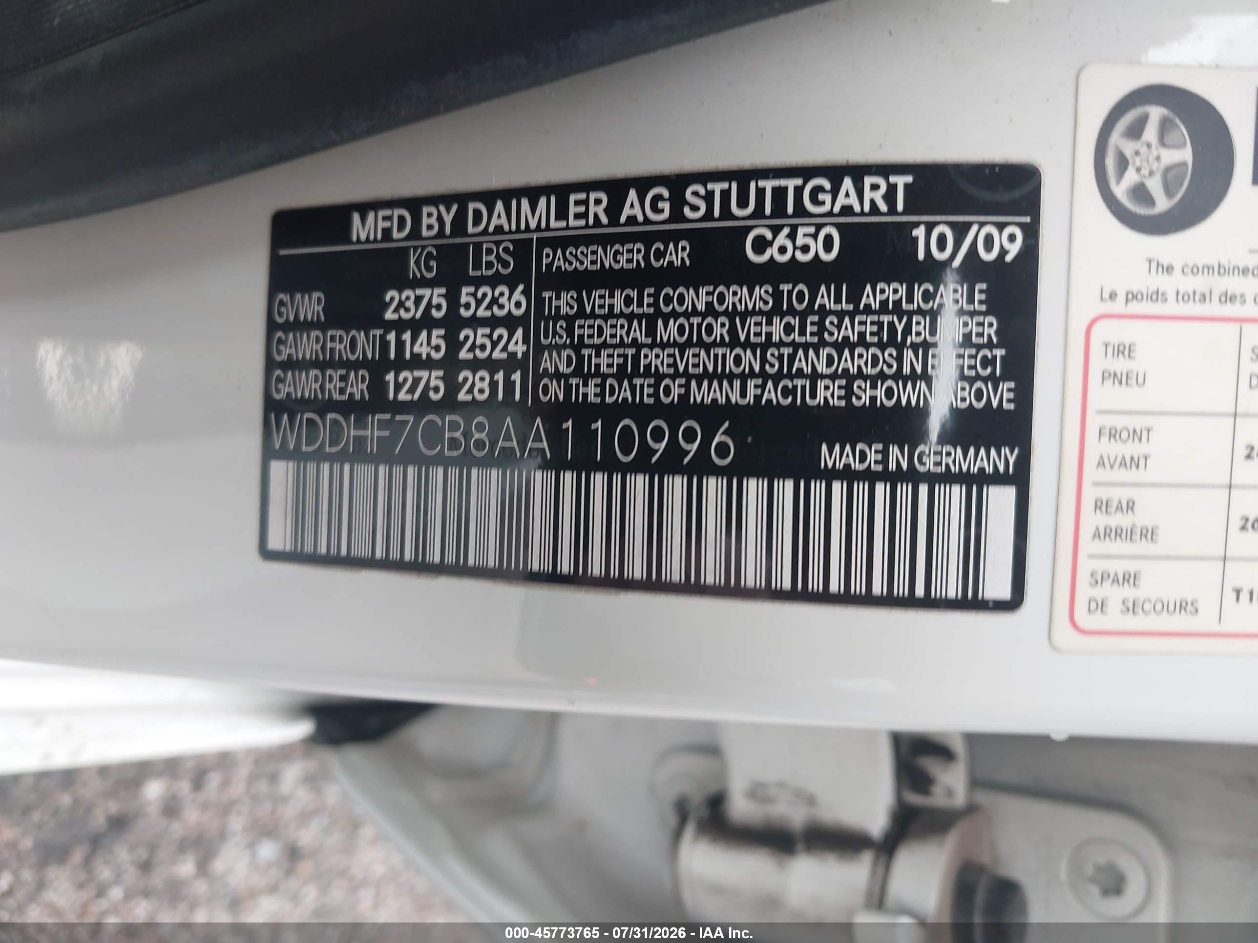 2010 Mercedes-benz E 550   White vin: WDDHF7CB8AA110996