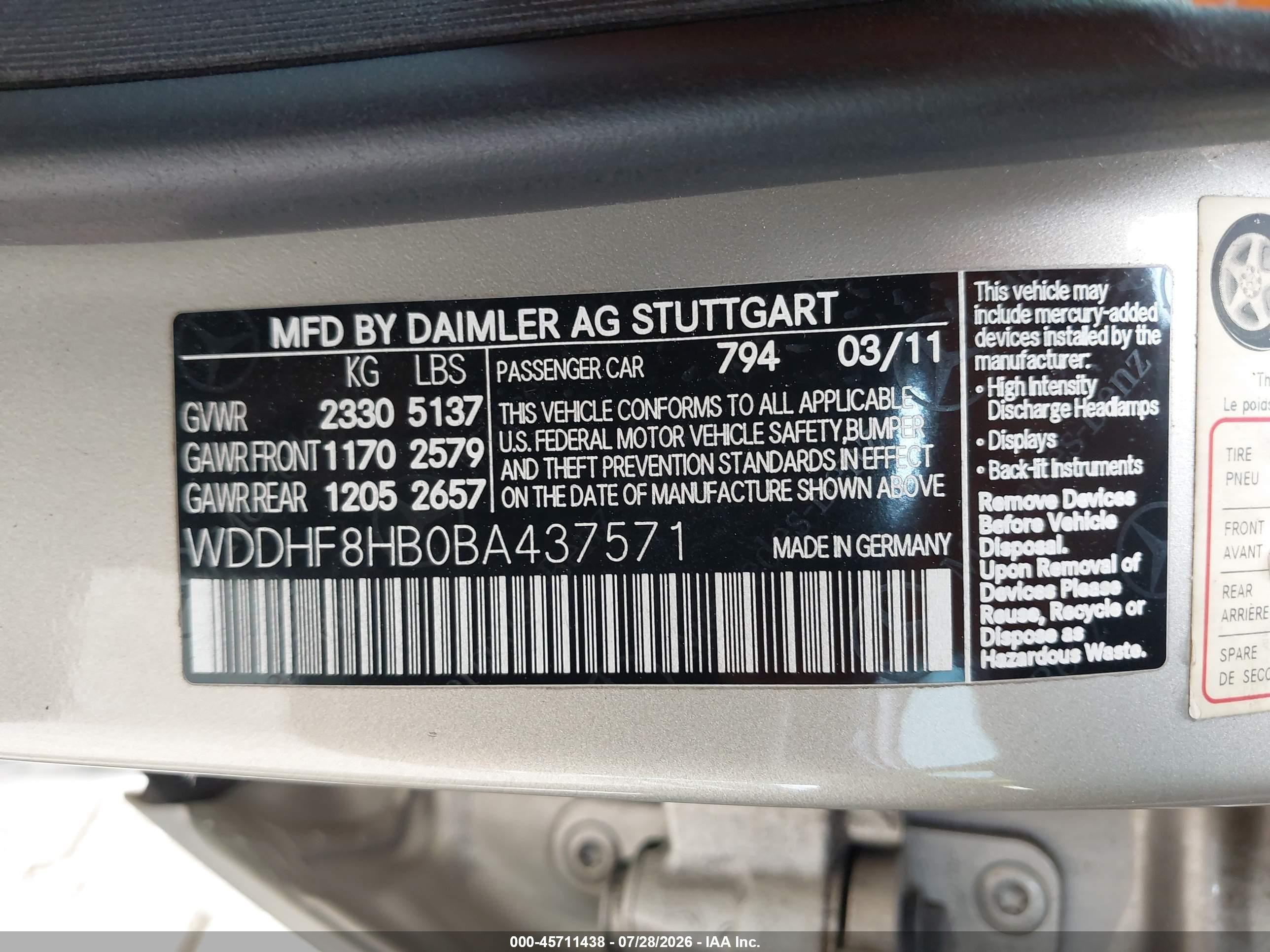 2011 Mercedes-benz E 350 4matic Gold vin: WDDHF8HB0BA437571