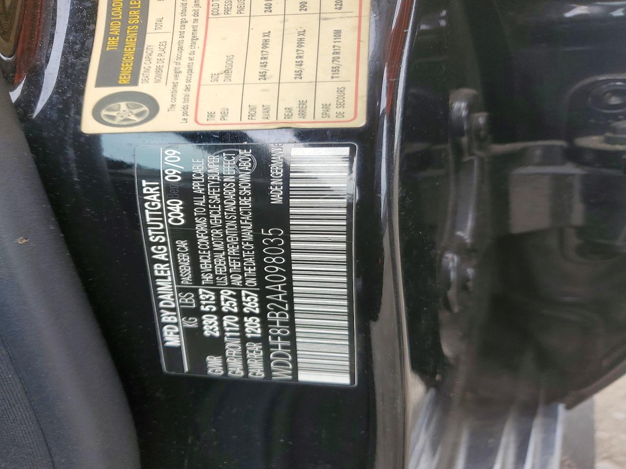 2010 Mercedes-benz E 350 4matic Черный vin: WDDHF8HB2AA098035