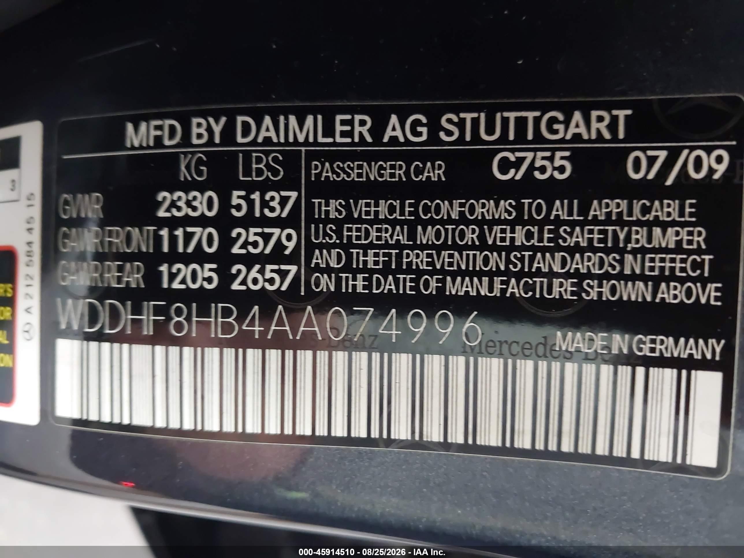 2010 Mercedes-benz E 350 4matic Gray vin: WDDHF8HB4AA074996