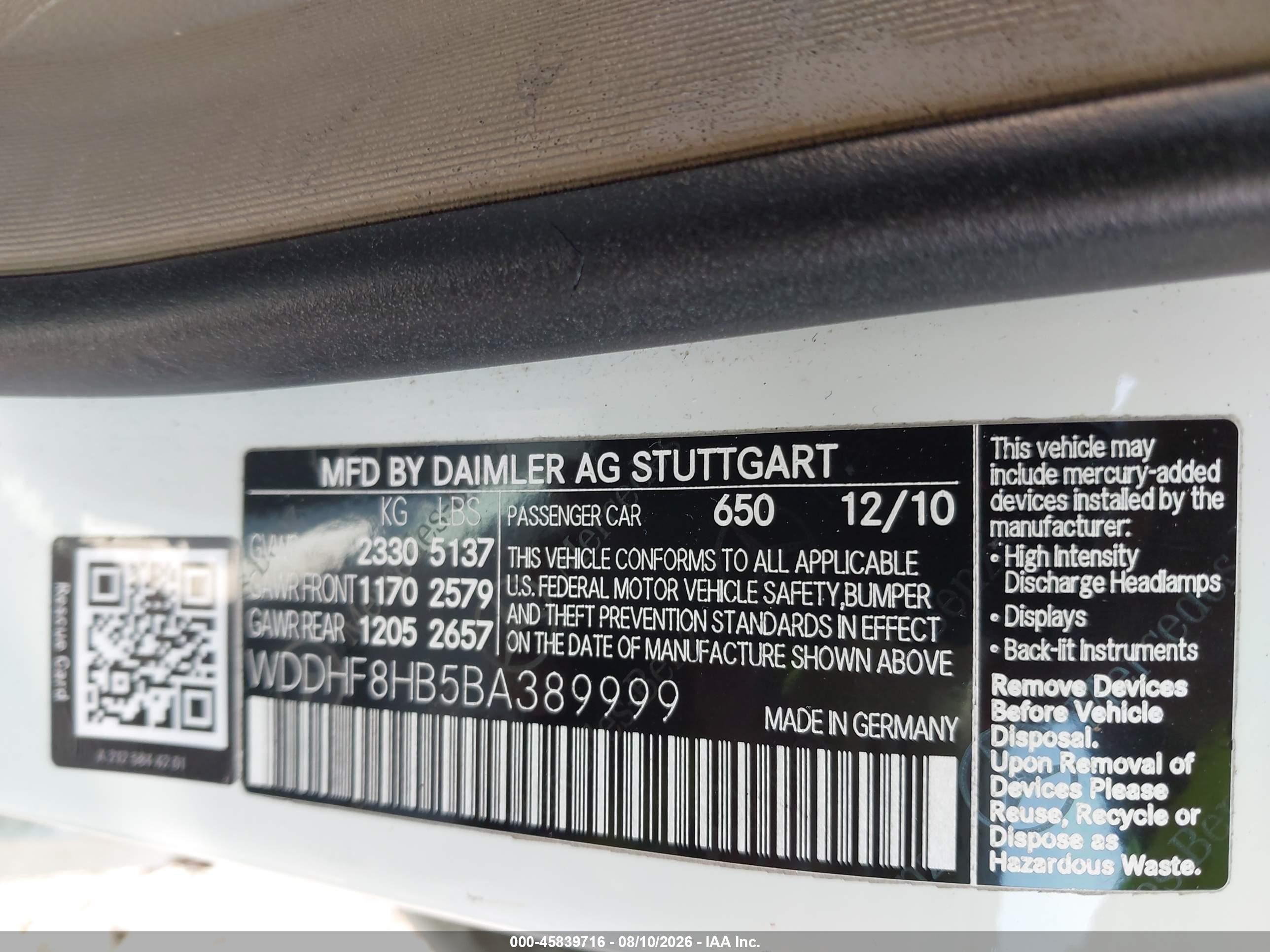 2011 Mercedes-benz E 350 4matic White vin: WDDHF8HB5BA389999