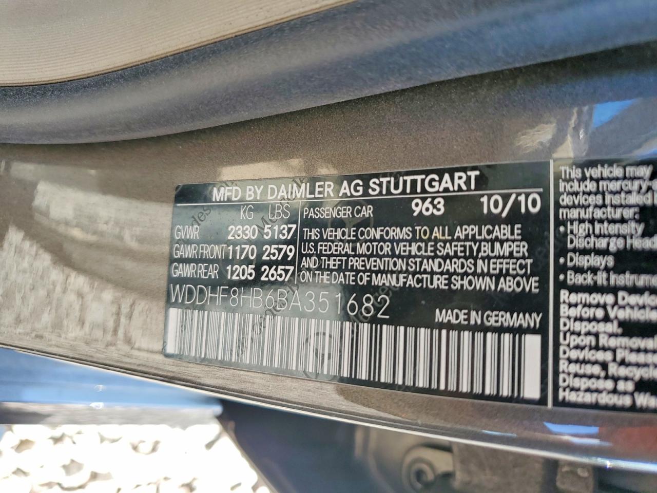 2011 Mercedes-benz E 350 4matic Charcoal vin: WDDHF8HB6BA351682