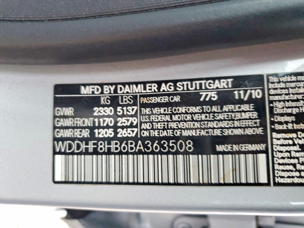2011 Mercedes-benz E 350 4matic Silver vin: WDDHF8HB6BA363508