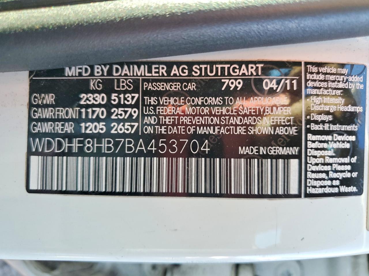2011 Mercedes-benz E 350 4matic White vin: WDDHF8HB7BA453704