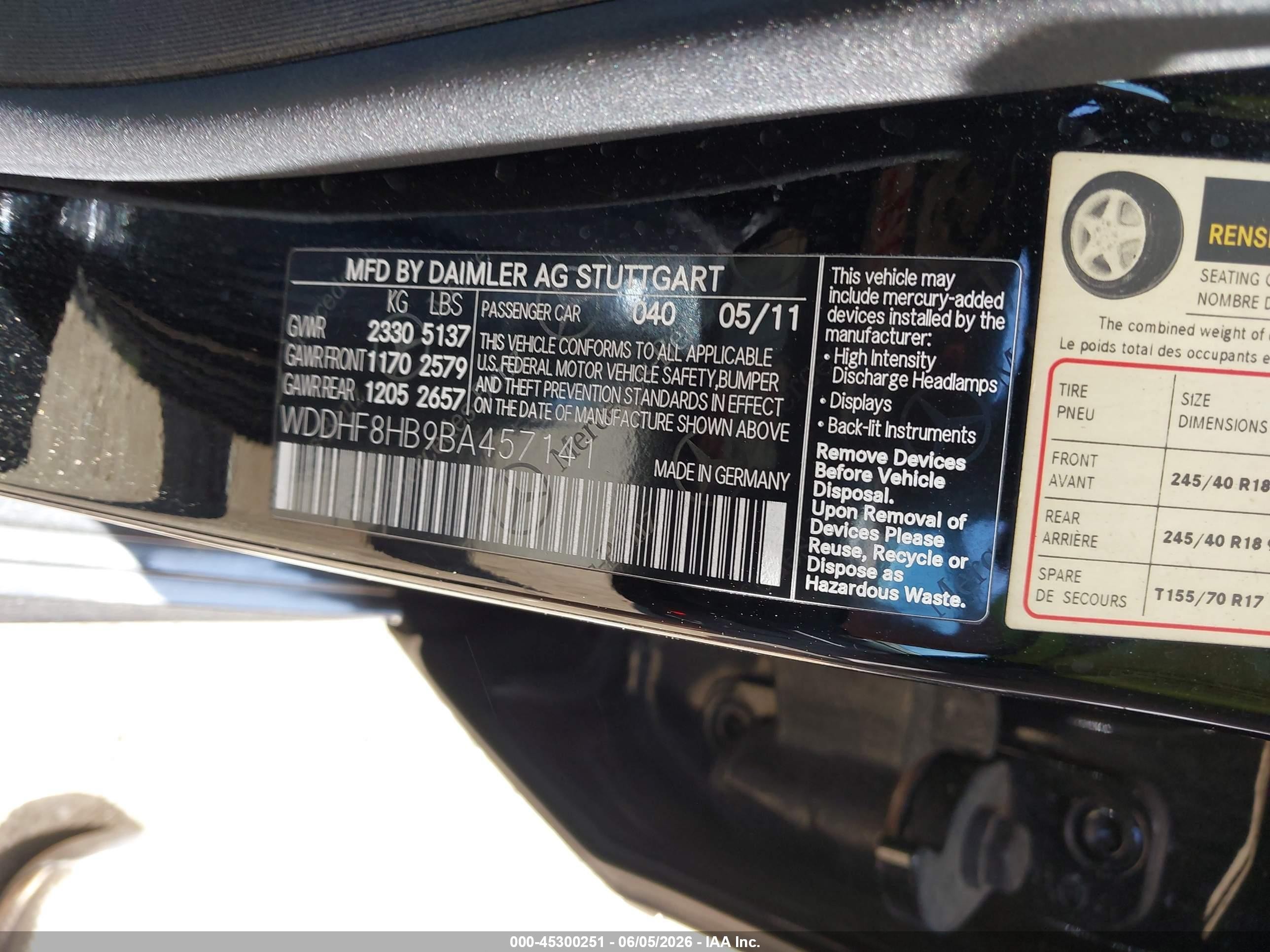 2011 Mercedes-benz E 350 4matic Черный vin: WDDHF8HB9BA457141