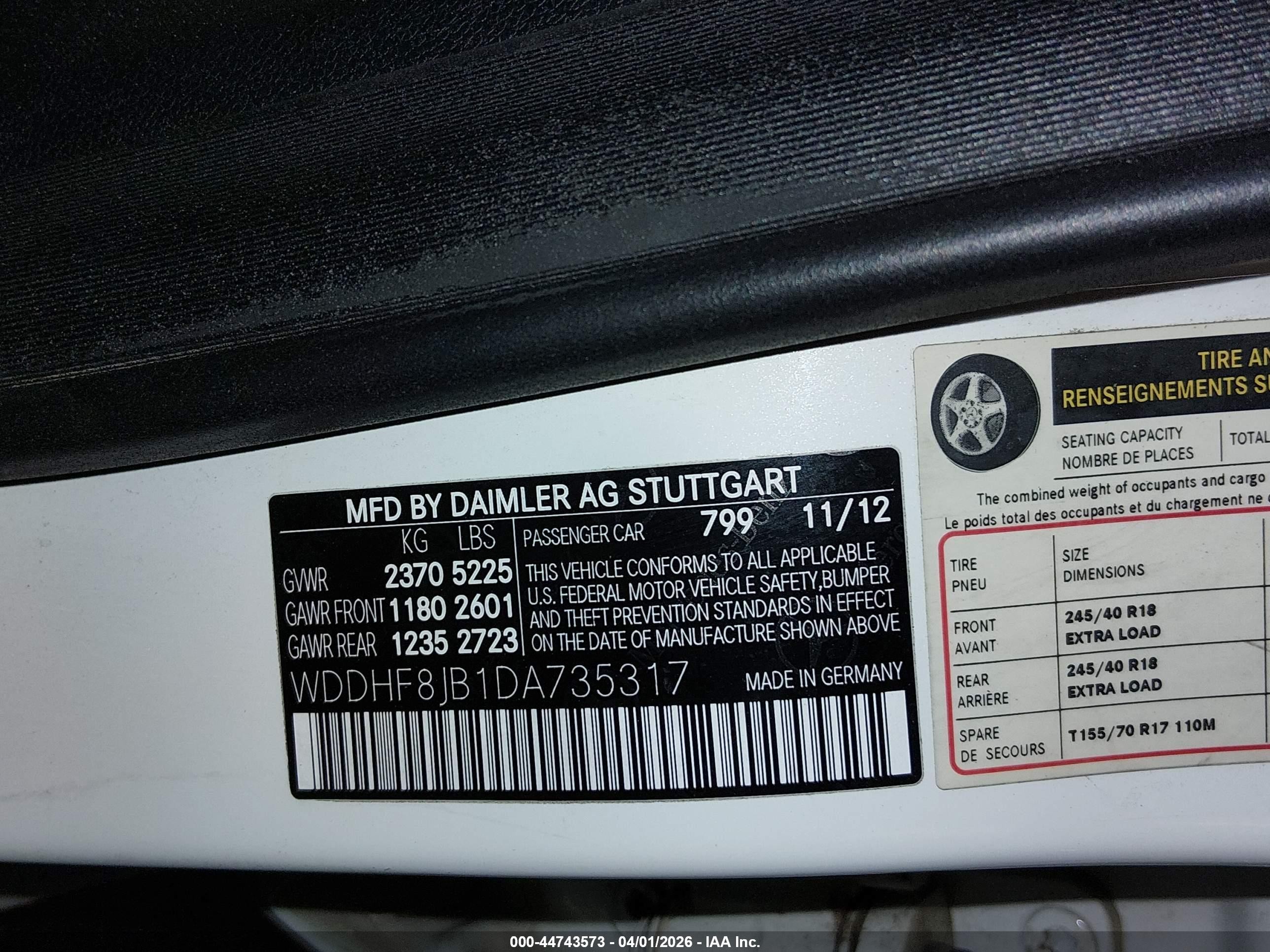 2013 Mercedes-benz E 350 4matic Белый vin: WDDHF8JB1DA735317