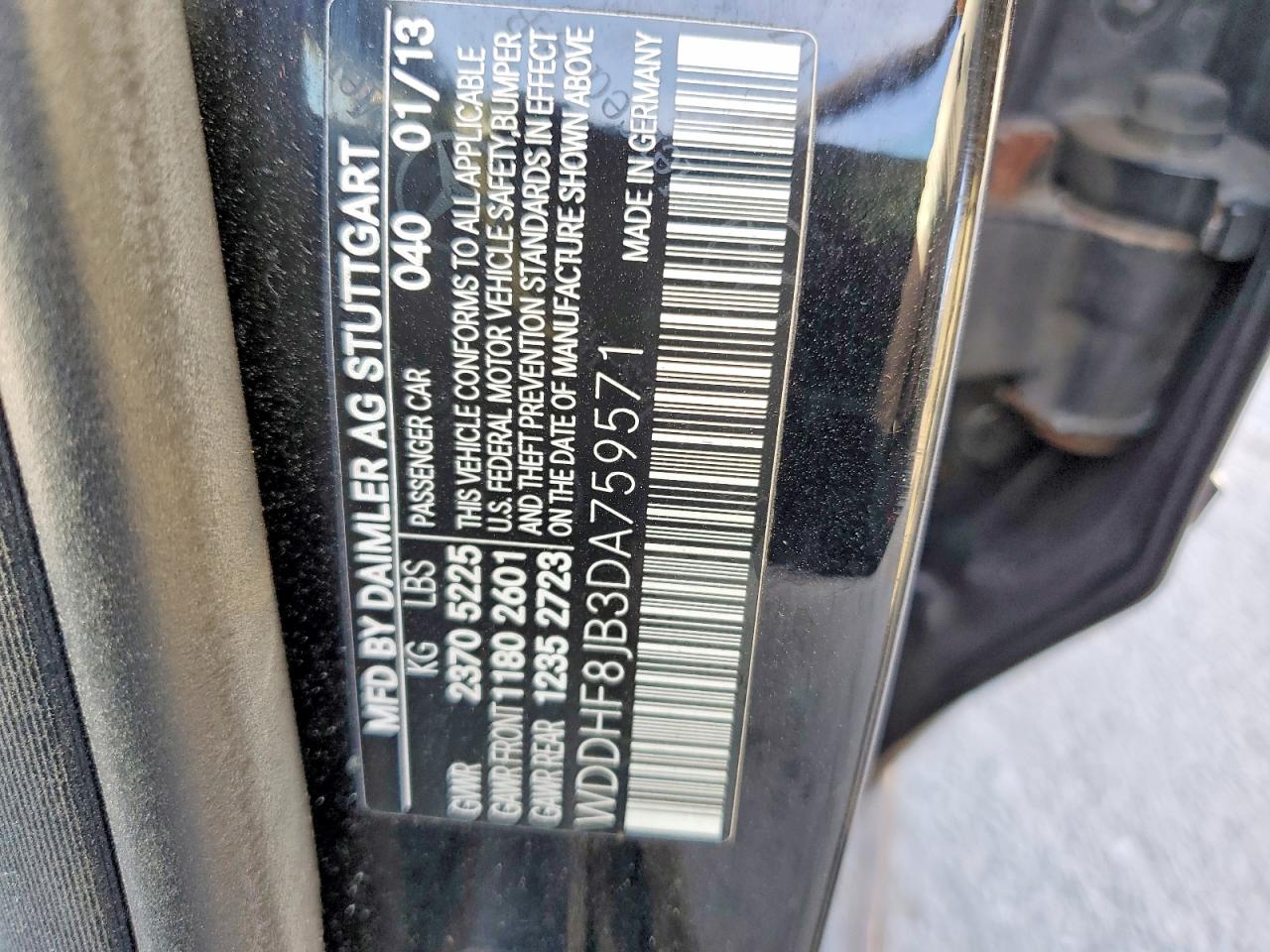 2013 Mercedes-benz C-class Black vin: WDDHF8JB3DA759571