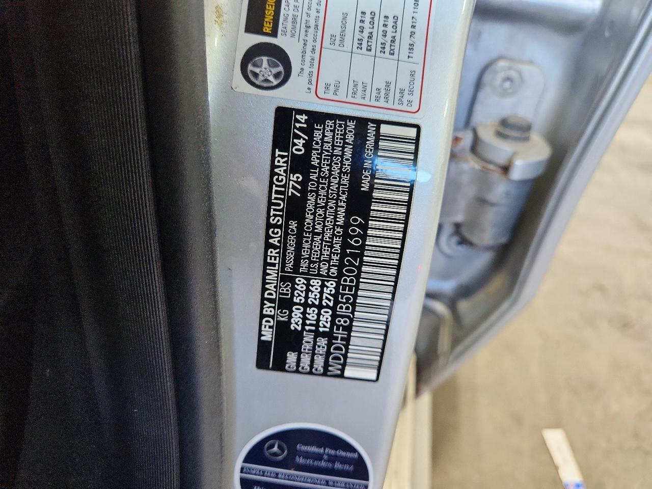 2014 Mercedes-benz E 350 4matic Silver vin: WDDHF8JB5EB021699