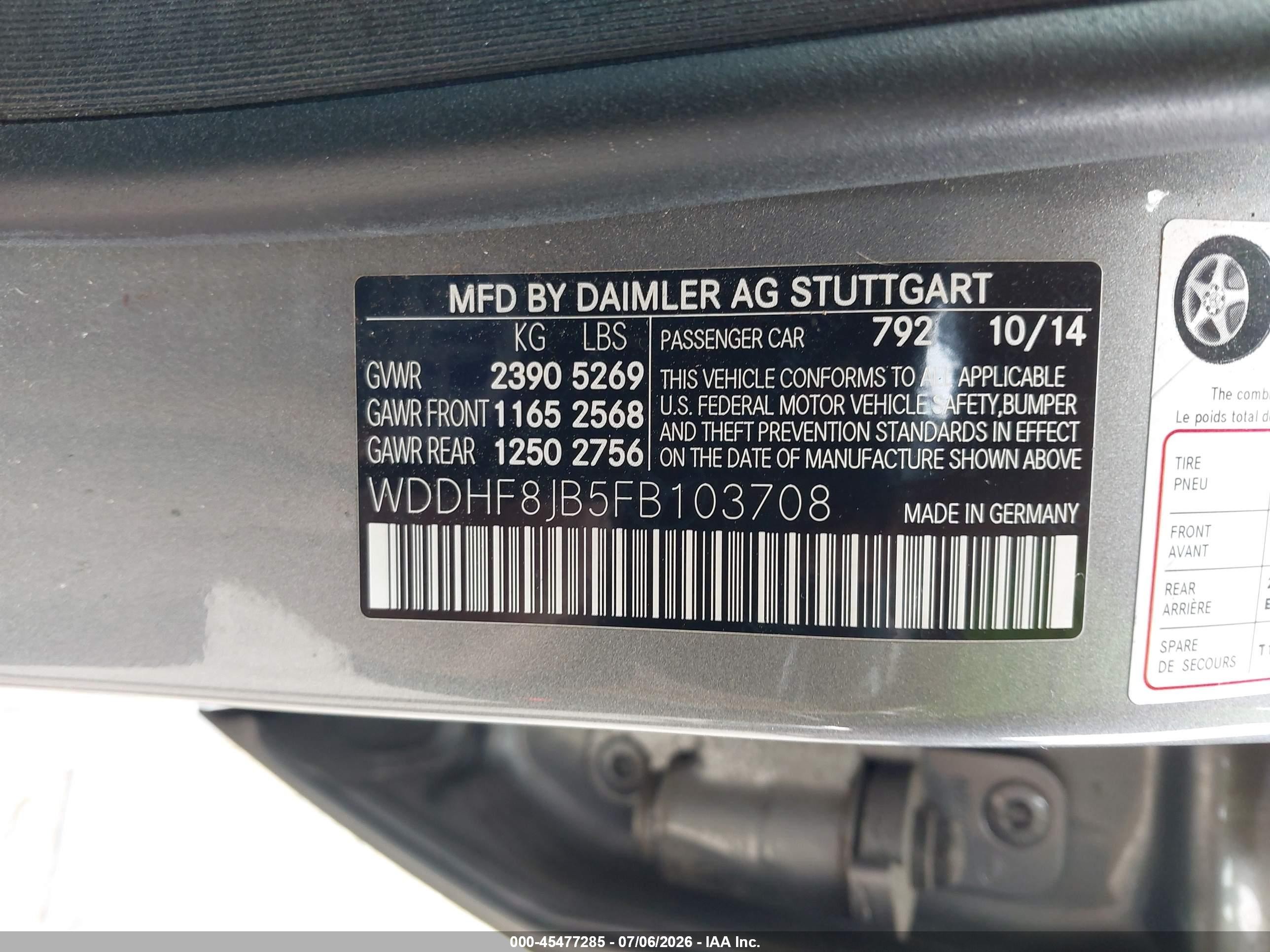 2015 Mercedes-benz E 350 4matic Серебряный vin: WDDHF8JB5FB103708