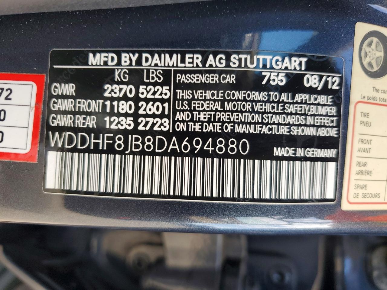 2013 Mercedes-benz E 350 4matic Gray vin: WDDHF8JB8DA694880