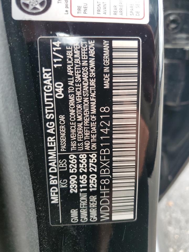 2015 Mercedes-benz E-class E3 Black vin: WDDHF8JBXFB114218