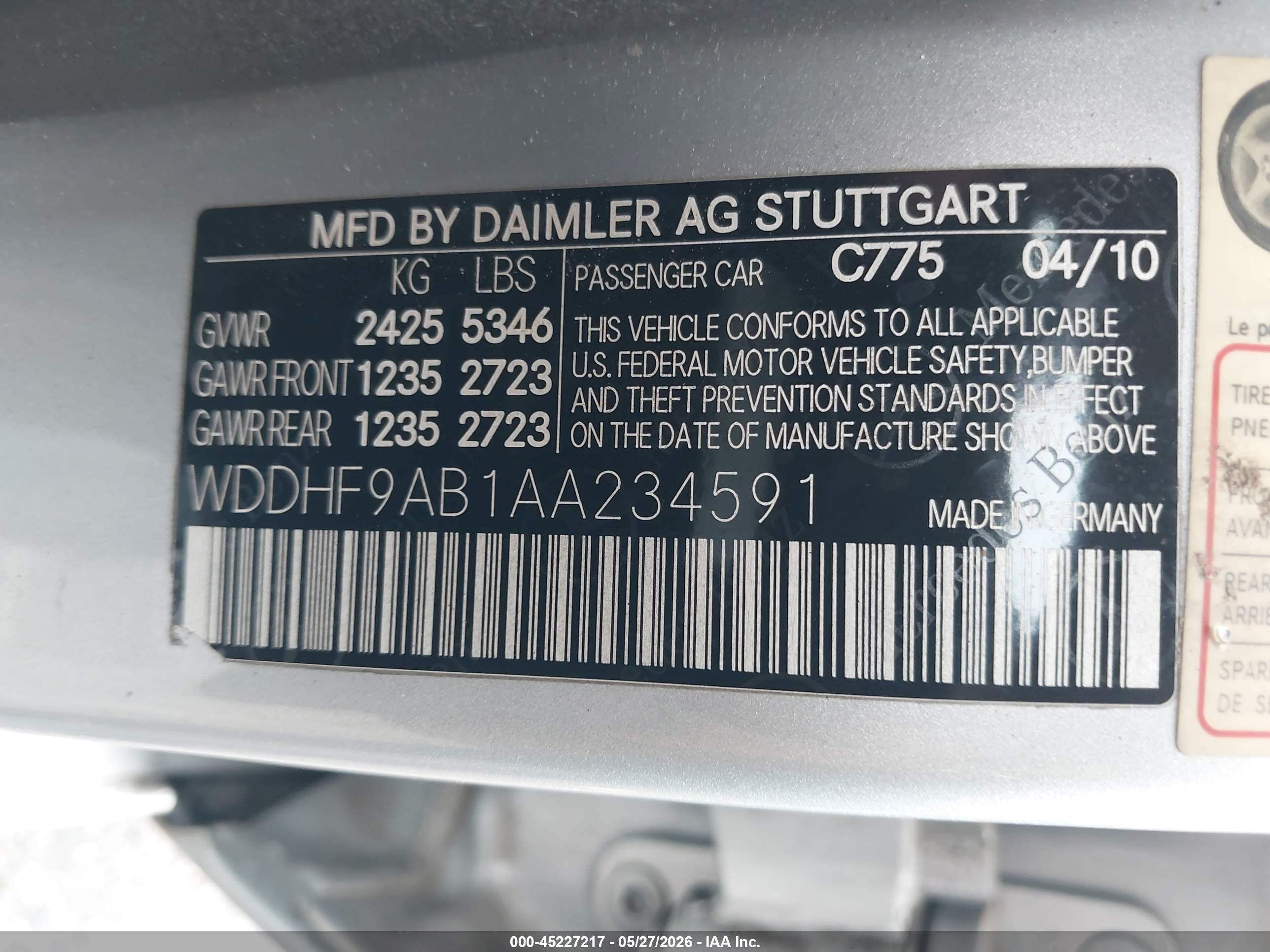 2010 Mercedes-benz E 550 4matic Silver vin: WDDHF9AB1AA234591