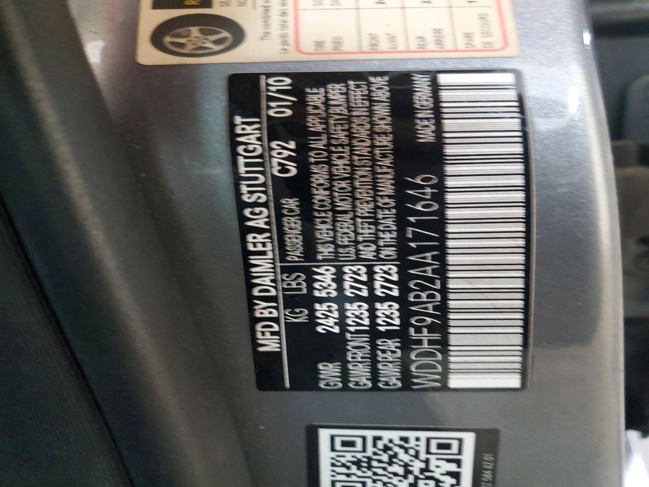 2010 Mercedes-benz E 550 4matic Silver vin: WDDHF9AB2AA171646