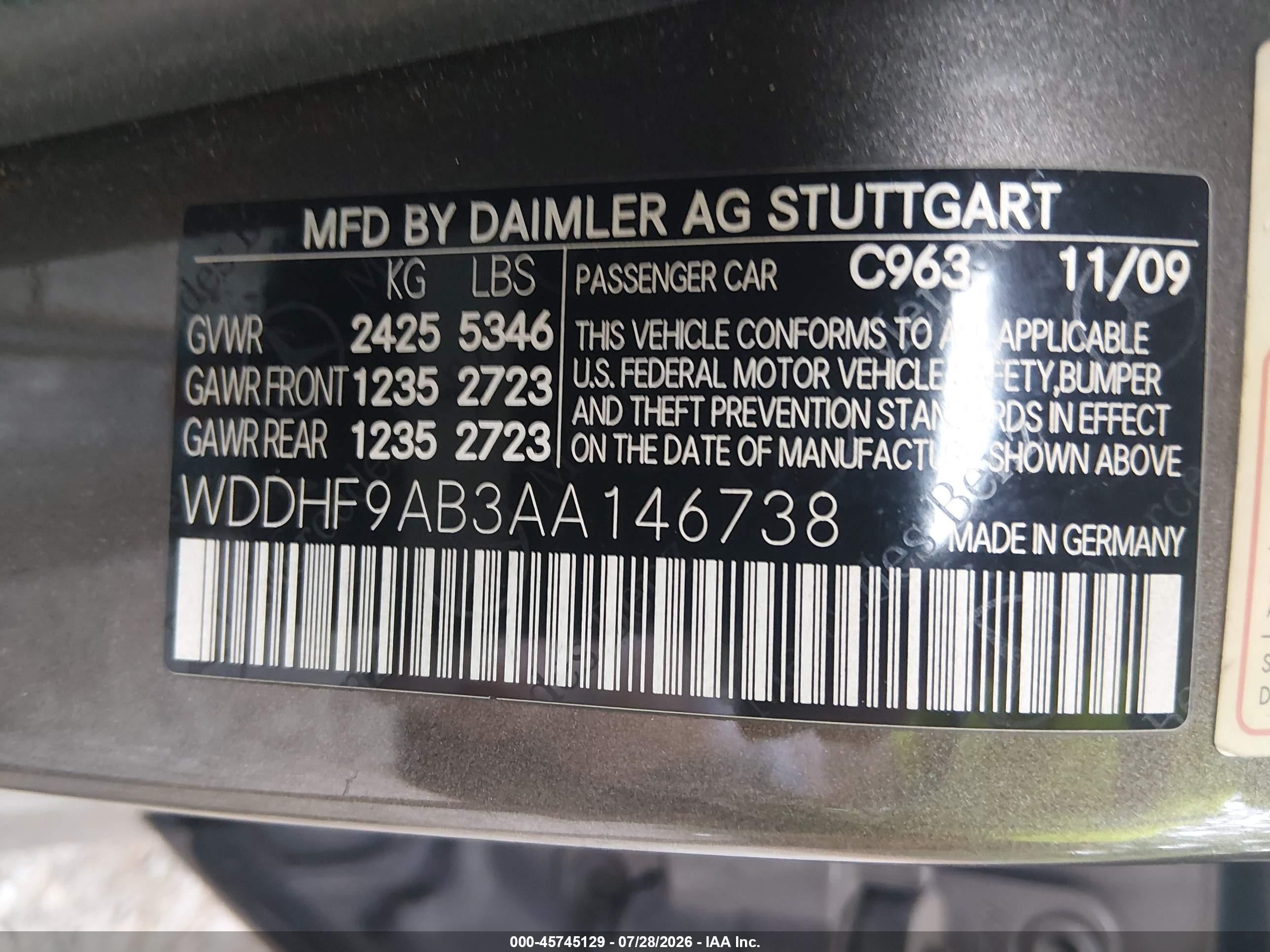2010 Mercedes-benz E 550 4matic Gray vin: WDDHF9AB3AA146738