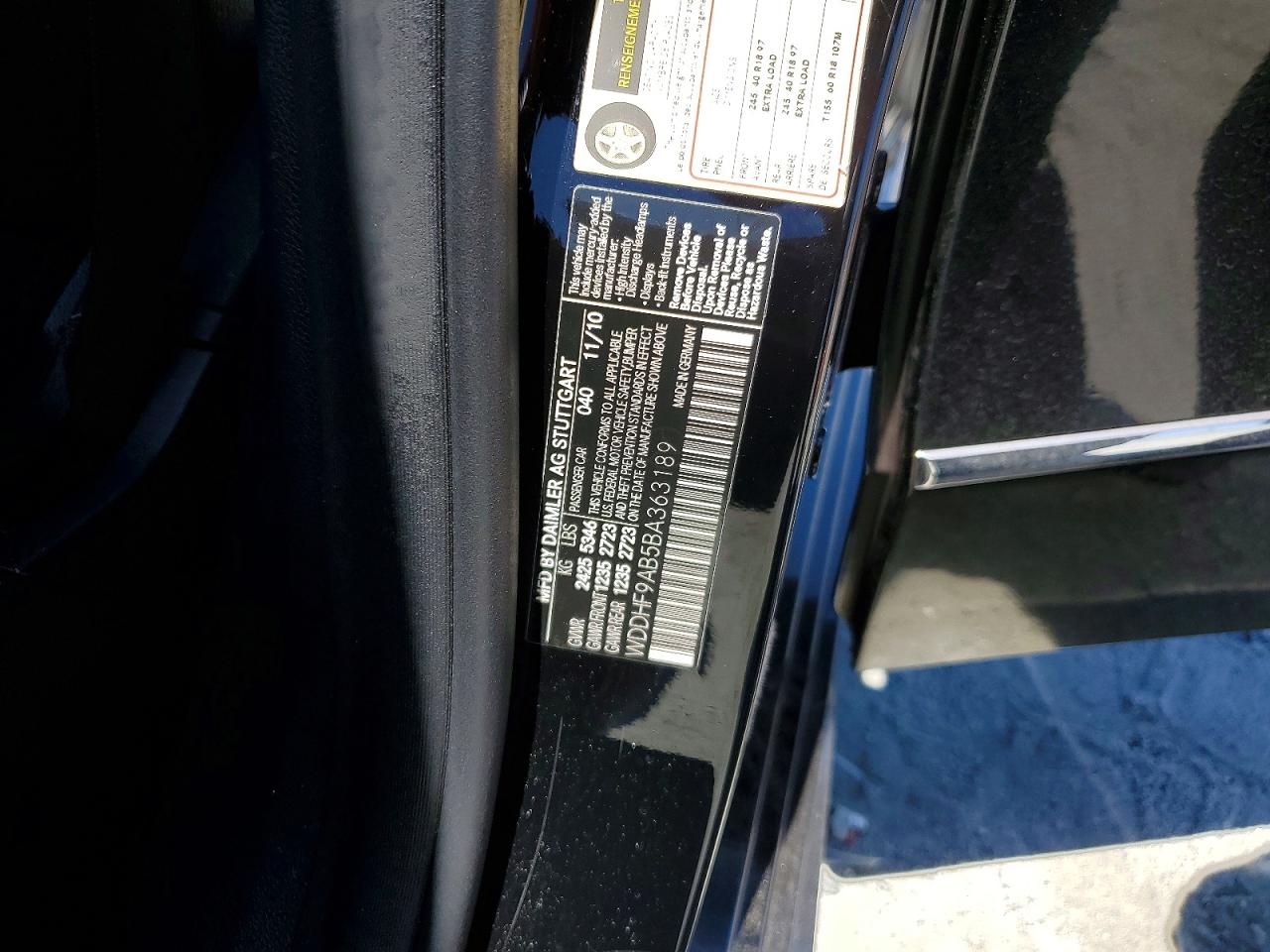 2011 Mercedes-benz E 550 4matic Black vin: WDDHF9AB5BA363189