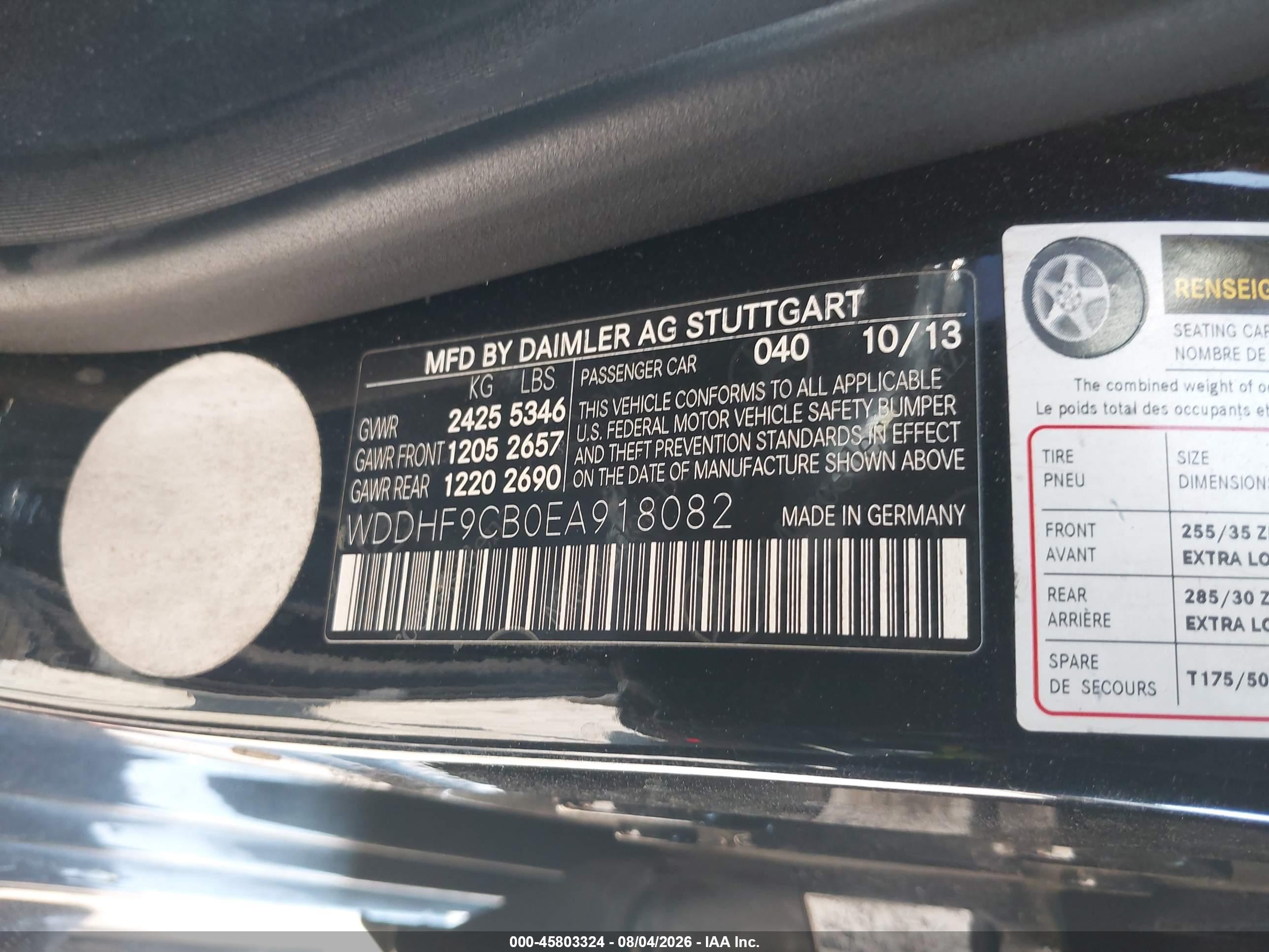 2014 Mercedes-benz E 63 Amg 4matic Black vin: WDDHF9CB0EA918082